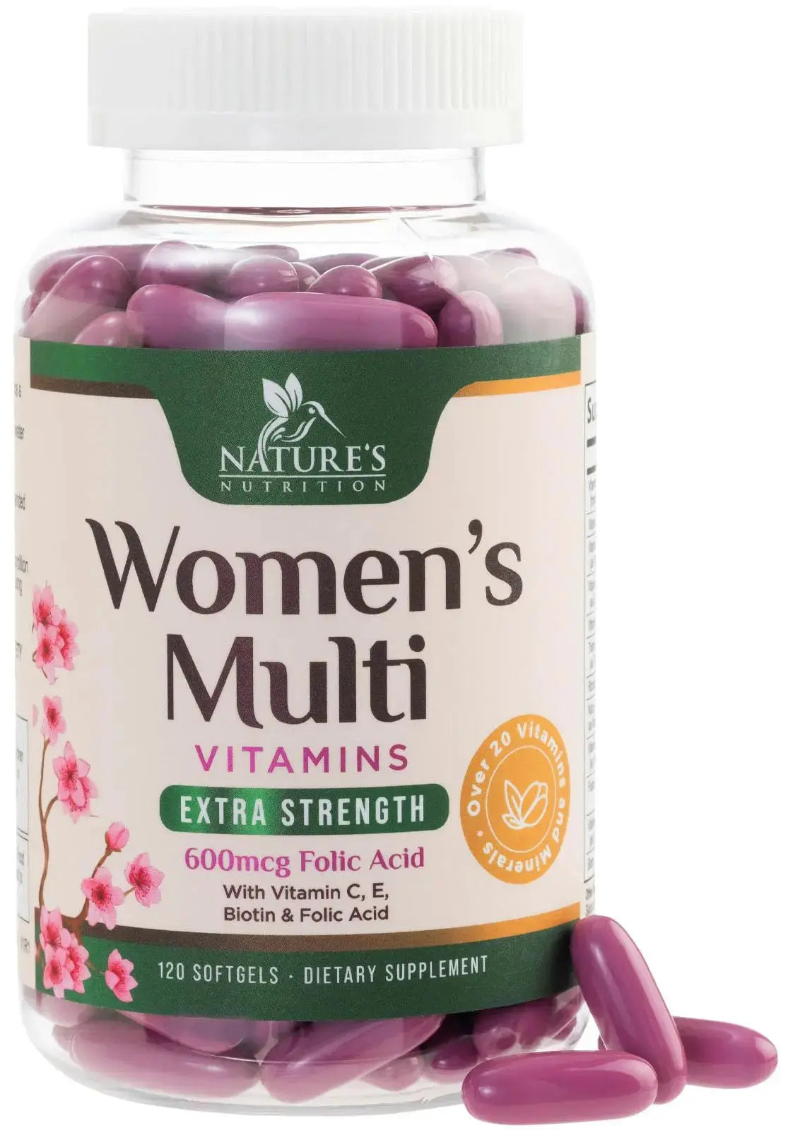 Multivitamin for Women - Complete Daily Womens Multivitamins with Calcium, Folic Acid, Vitamin A, C, D, E, & B Vitamins Nature's Nutrition Au supplements