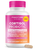 Pink Stork Cortisol Probiotic for Women – Mood and Adrenal Support Supplement – Ashwagandha, Lemon Balm, Chamomile, 25 Billion CFU – Gut Health, Energy, Focus – Lower Cortisol – 30 Capsules Pink Stork Au supplements