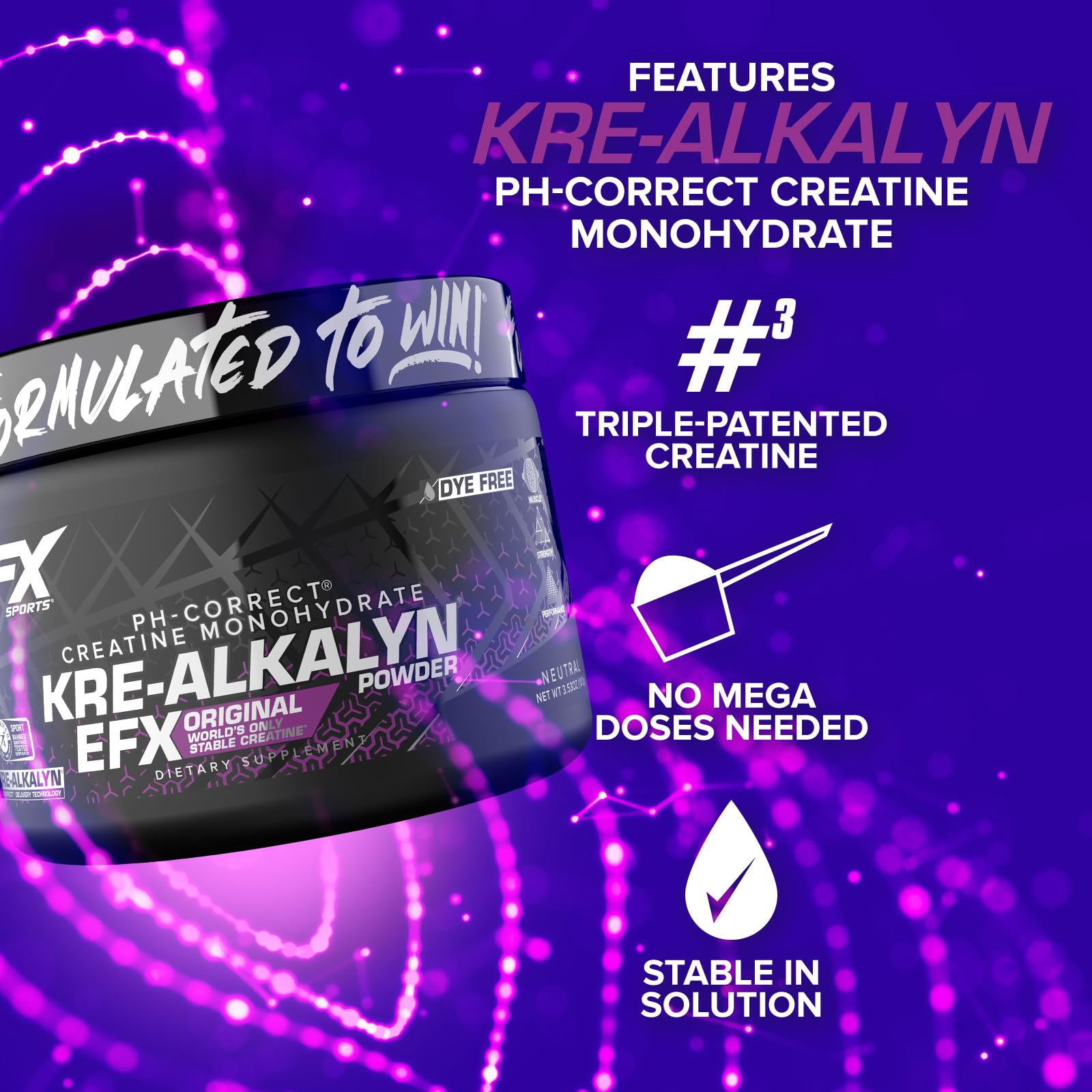 EFX Sports Kre-Alkalyn EFX Powder | pH Correct Creatine Monohydrate Powder Supplement | Strength, Muscle Growth & Performance | 66 Servings (Unflavored) EFX Sports Au supplements