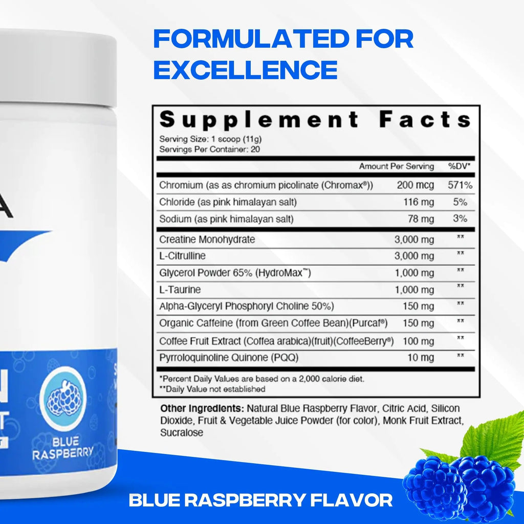 XEELA Organic Pre Workout Powder: Clean Preworkout for Men & Women, with Flavored XEELA Au supplements