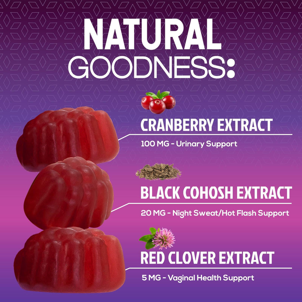 Menopause Supplement Gummies - 3 Billion CFU Women's Probiotics - Advanced Menopause Relief Formula for Women with Black Cohosh & Red Clover - Mild Hot Flashes & Night Sweats Support - 60 Gummies Nature's Nutrition Au supplements