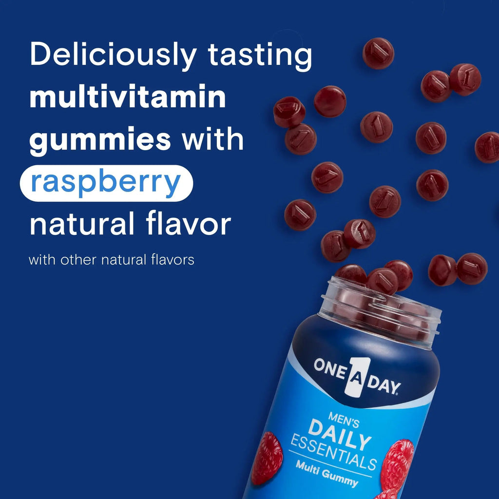 One A Day Men’s Daily Essentials Multivitamin Gummies, Multivitamin for Men, Bone Health, Zinc, Raspberry Natural Flavor, 120 Gummies ONE A DAY Au supplements
