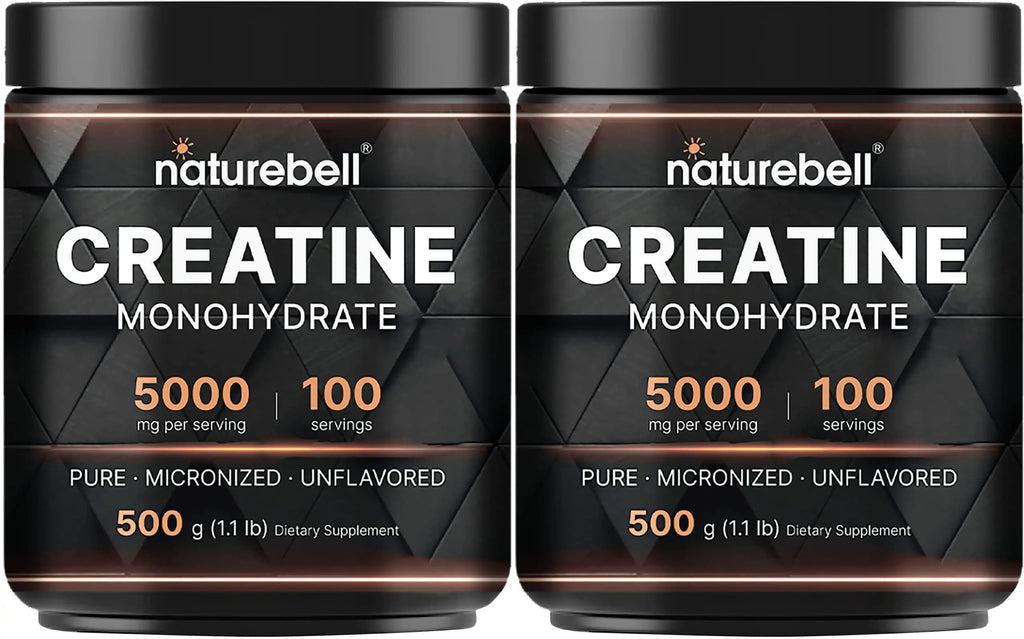 NatureBell 2 Pack Creatine Monohydrate Powder 500 Grams, 5000mg Per Serving NatureBell Au supplements