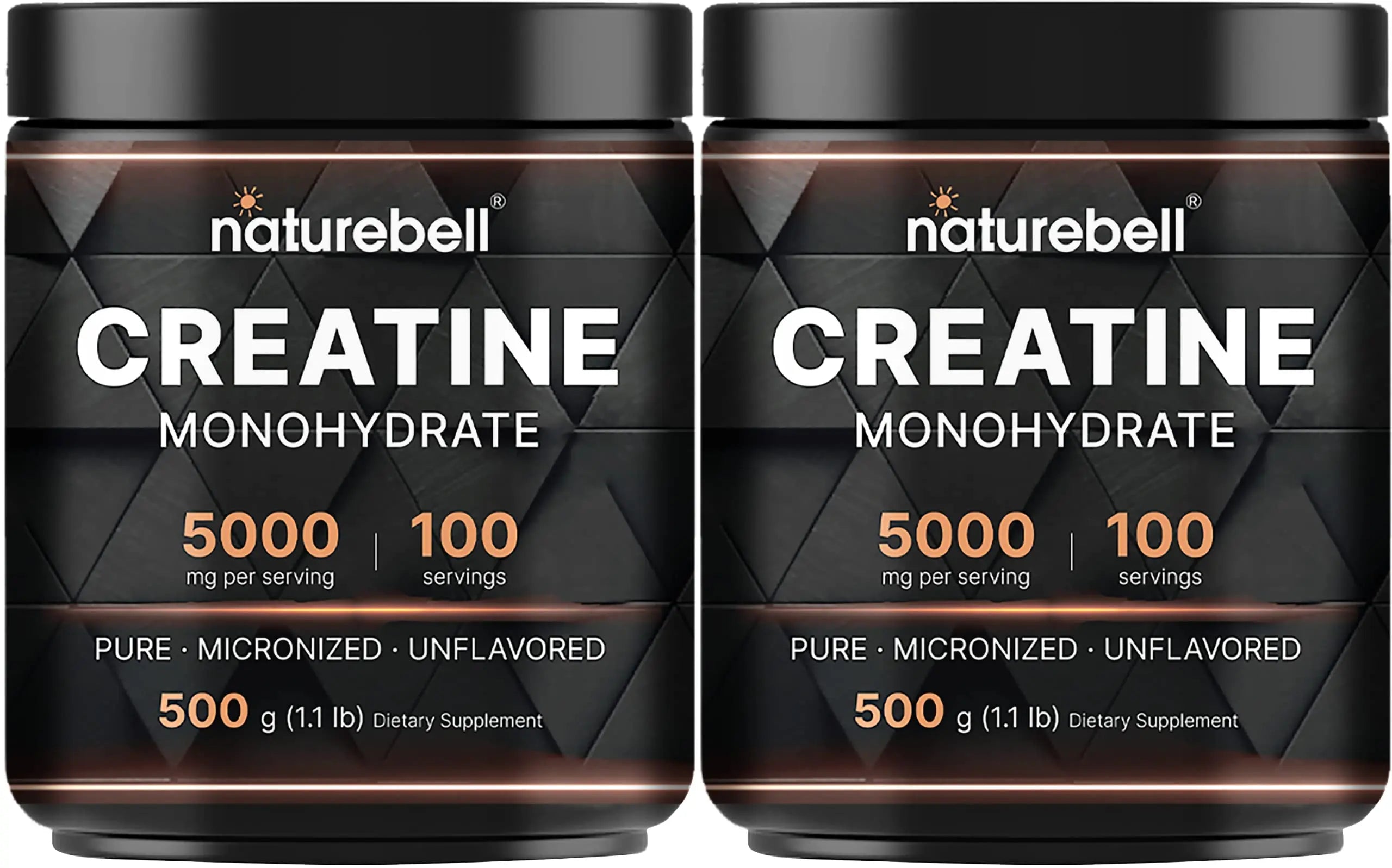 NatureBell 2 Pack Creatine Monohydrate Powder 500 Grams, 5000mg Per Serving NatureBell Au supplements