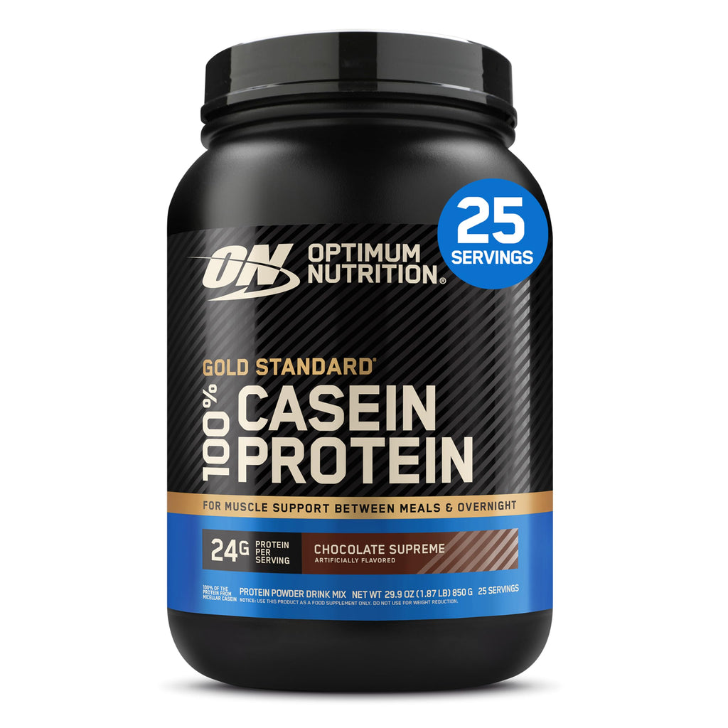 Optimum Nutrition Gold Standard 100% Micellar Casein Protein Powder, Slow Digesting, Helps Keep You Full, Overnight Muscle Recovery, Chocolate Supreme, 2 Pound (Packaging May Vary)
