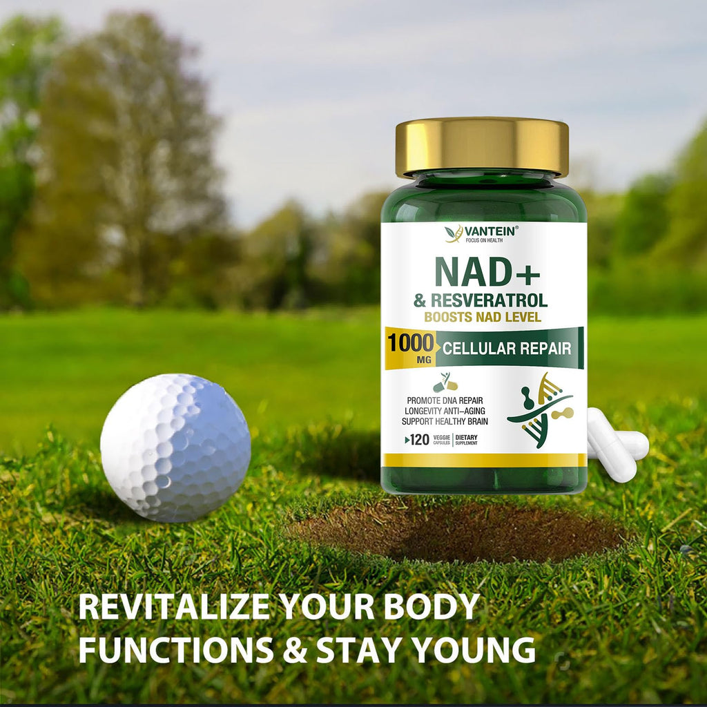 TEATTY NAD+ & Resveratrol Supplement - NMN Alternative with 120 Capsules, Anti-Aging Cellular Support, Energy & Longevity Booster, DNA Repair Formula TEATTY Au supplements