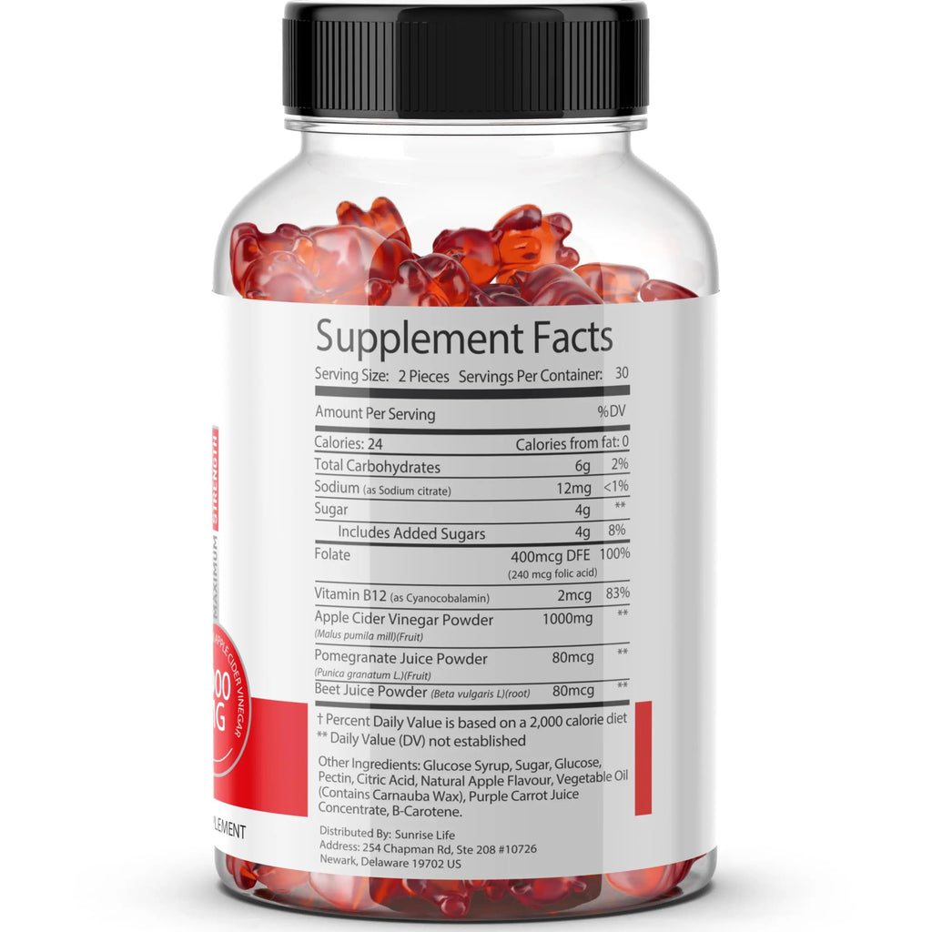 Sunrise Life Keto Bites ACV Gummies | 1000mg | Apple Cider Vinegar Gummies Sunrise Life Au supplements