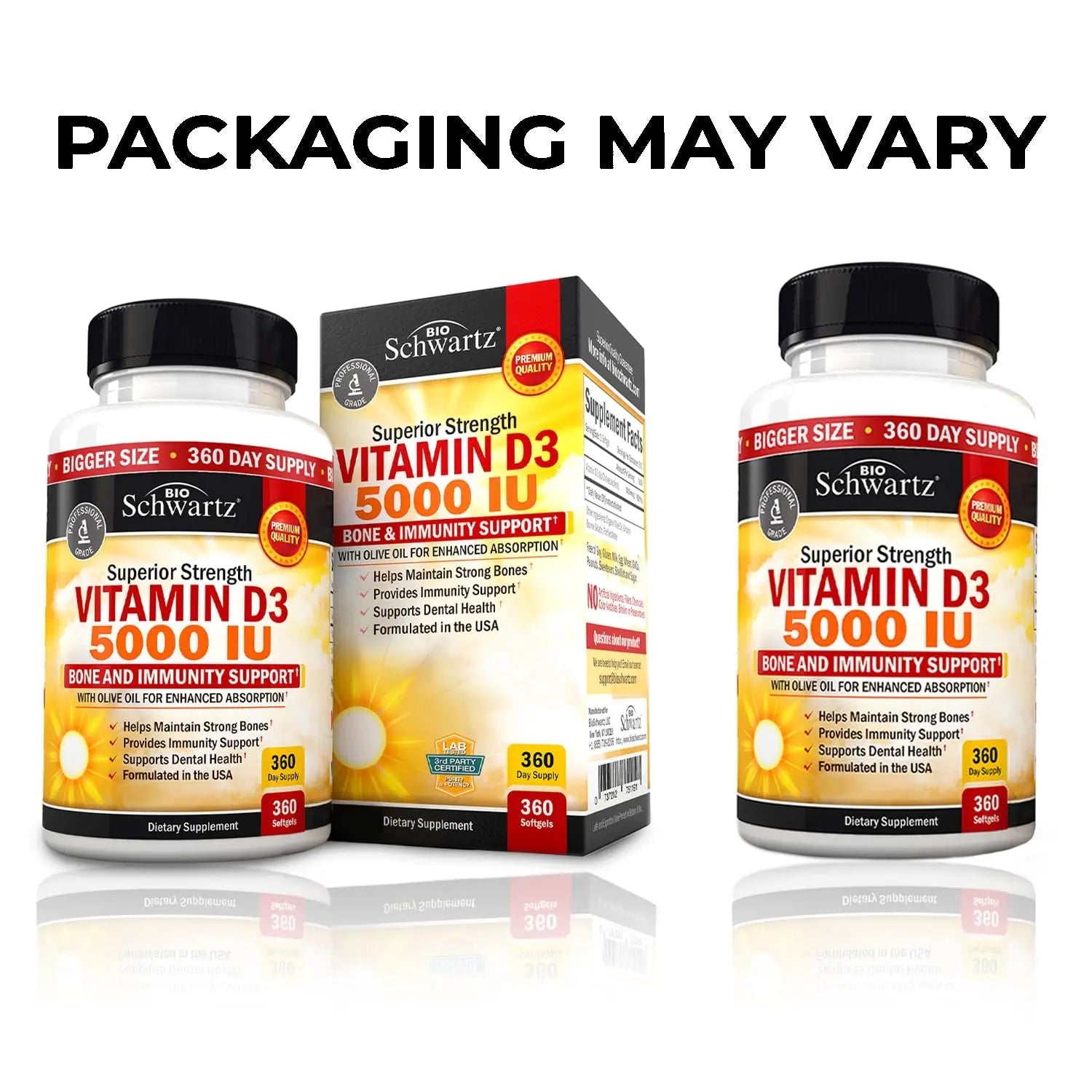 Vitamin D3 5000 IU (125 mcg) Natural Immune Support Supplement, Bone Strength BioSchwartz Au supplements