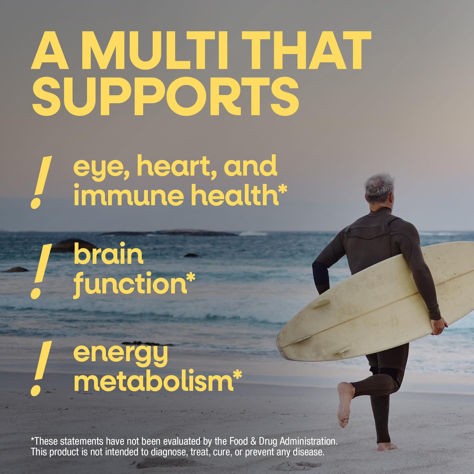 Nature’s Way Alive! Men’s 50 Plus Multivitamin Gummy, Daily Chewable Multivitamins for Men with B-Vitamins, Vitamin D3 & Zinc, Supports Heart