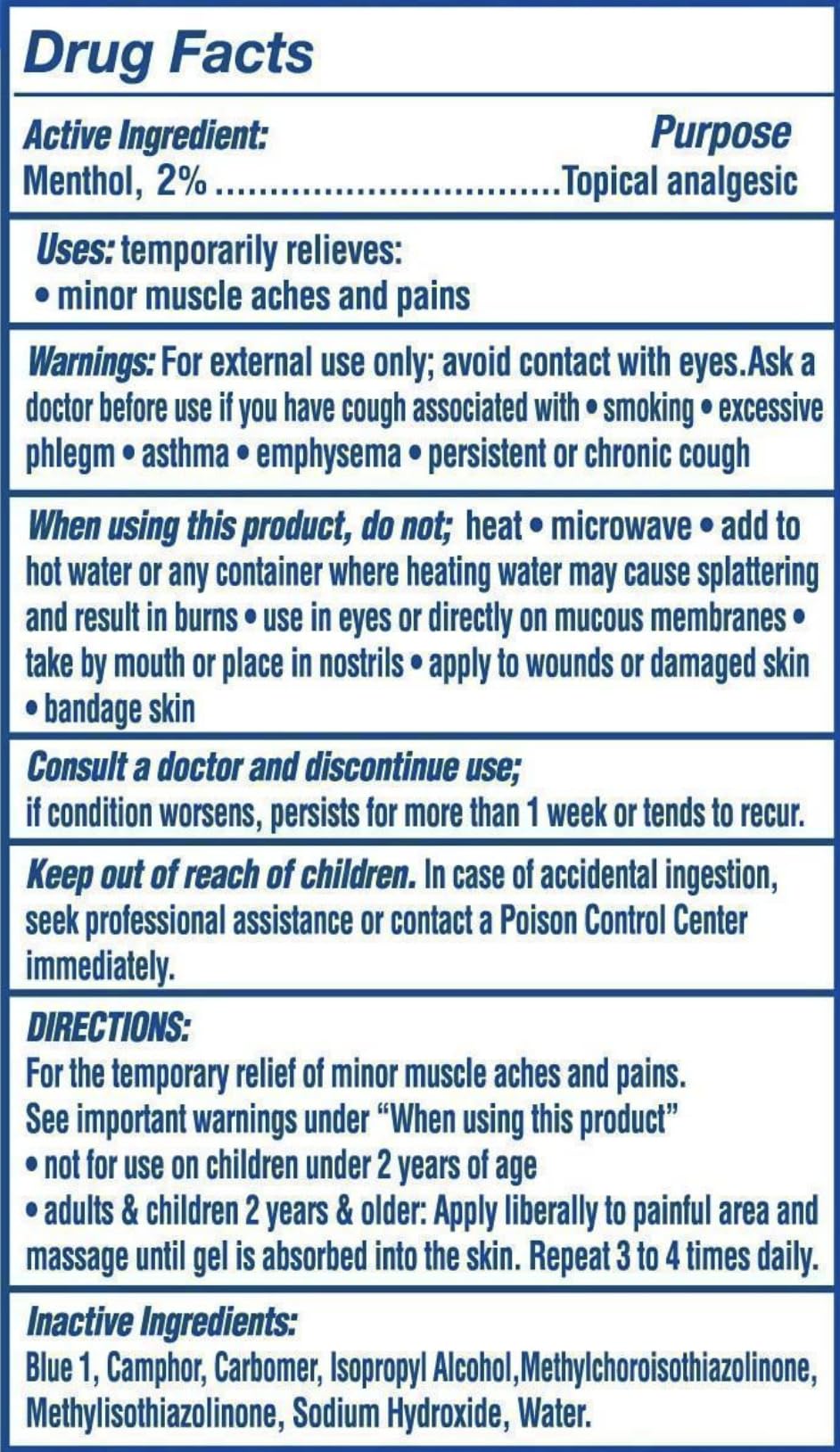 Artic Ice Pain Relieving Gel 2% Menthol Blue 7 Ounce, 1 Count Artic Ice Au supplements