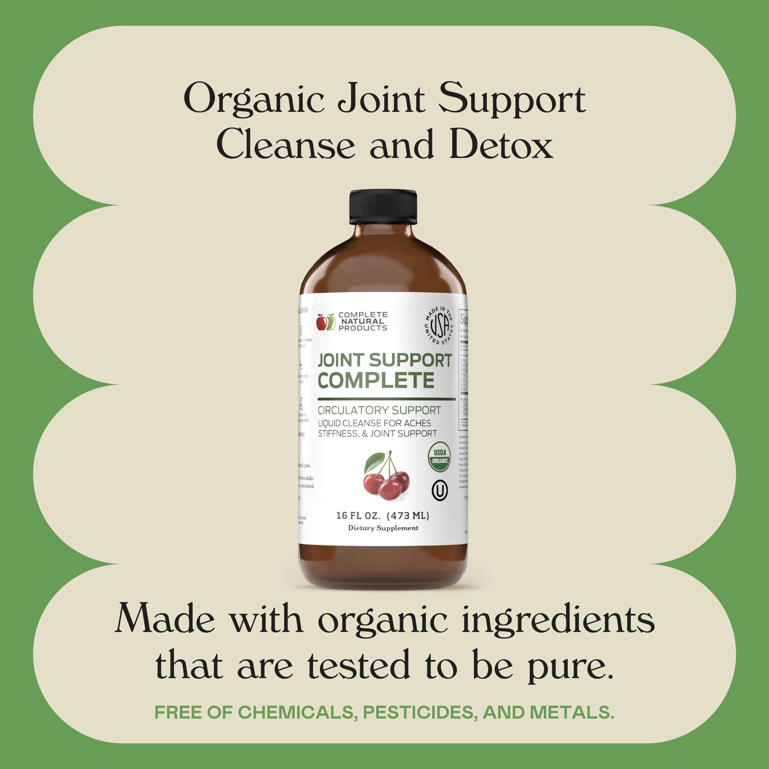 Complete Natural Products Joint Support Complete – 16 Fl Oz Organic Liquid Joint Supplement with Glucosamine Chondroitin MSM – Natural Uric Acid Cleanse & Herbal Joint Health Support for Mobility Complete Natural Products Au supplements