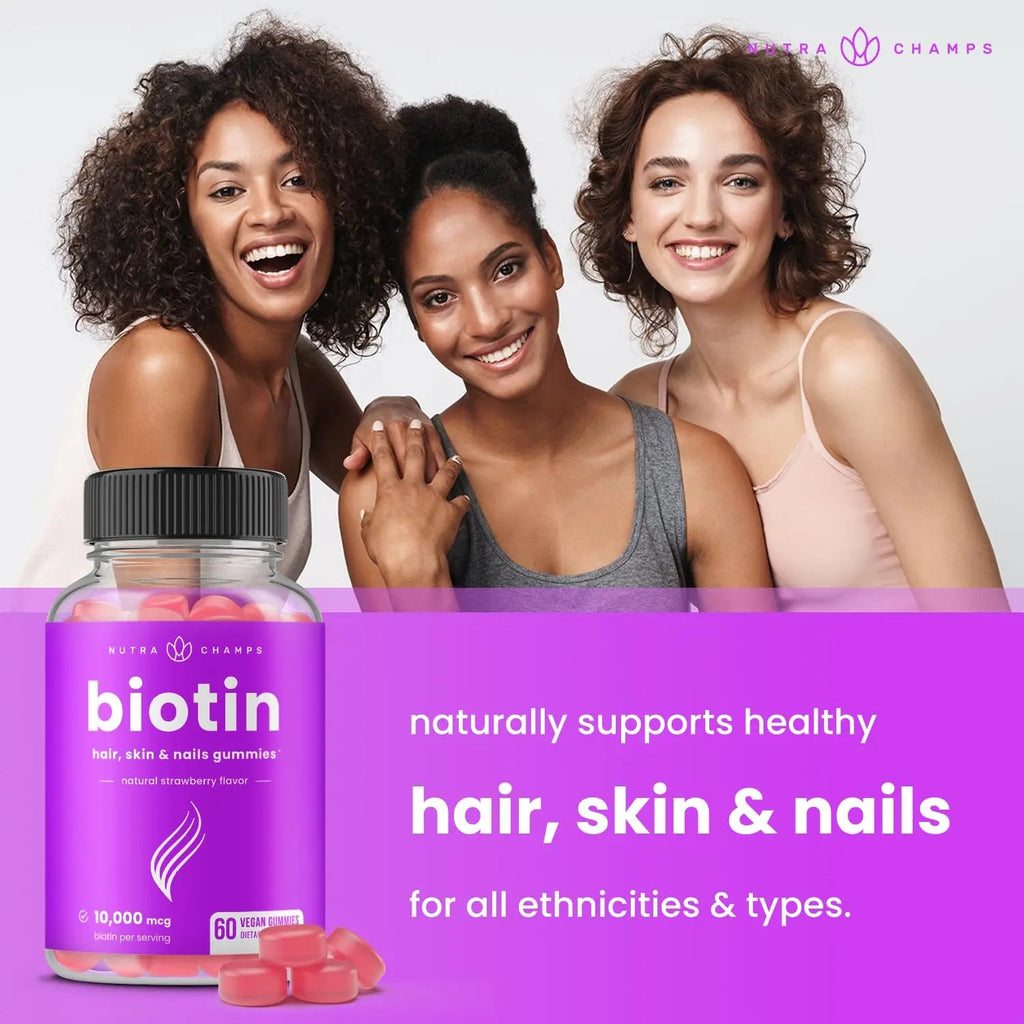 NutraChamps Biotin Gummies 10000mcg [High Potency] NutraChamps Au supplements