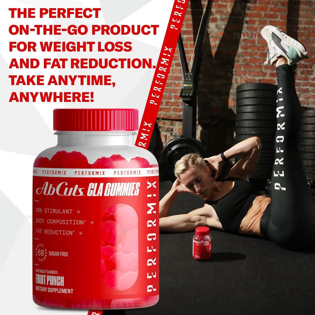 PERFORMIX AbCuts CLA Gummies - 60 Gummies, Fruit Punch - Non-Stimulant PERFORMIX Au supplements