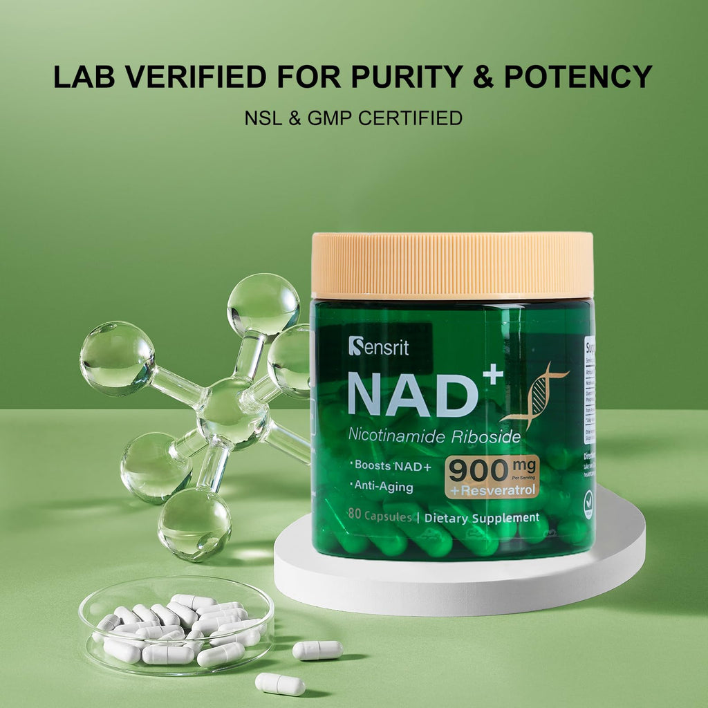 Sensrit NAD+ Supplement with Nicotinamide Riboside & Resveratrol | Cellular Energy & Mental Clarity Support | 40 Servings | Vegan, Non-GMO, Gluten Free Sensrit Au supplements