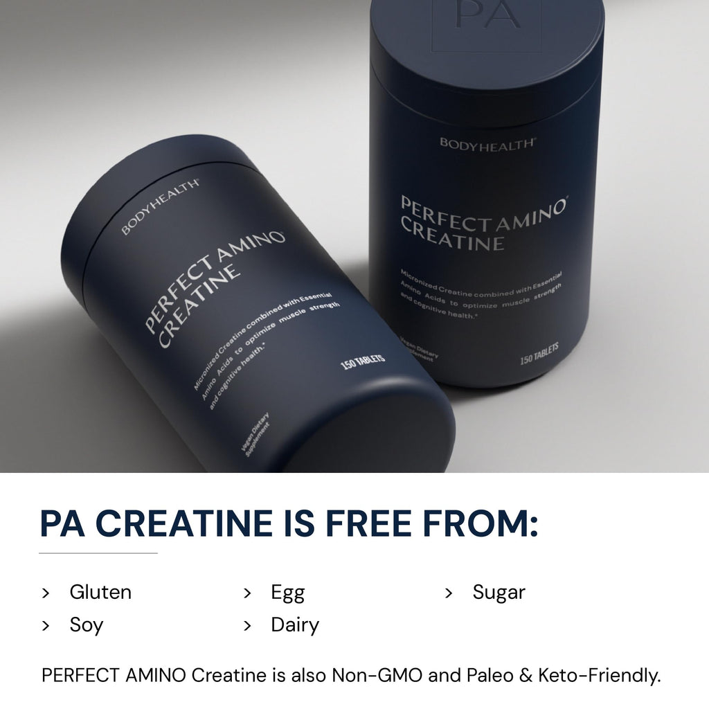 BodyHealth Creatine Monohydrate Tablets – Vegan Pre Workout Supplement with PerfectAmino, BCAAs & EAAs – Keto-Friendly, Muscle Recovery & Energy Support – 5g Creatine Equivalent per Serving BodyHealth Au supplements