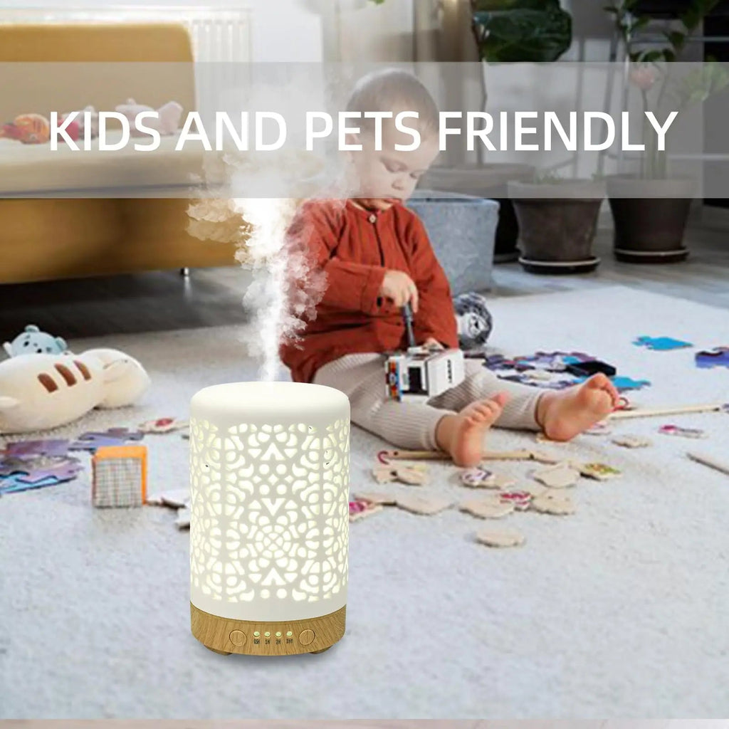 Essential Oil Diffusers, 100ml White Ceramic Diffuser with 7 LED Lights,Ultrasonic Aromatherapy homnas Au supplements