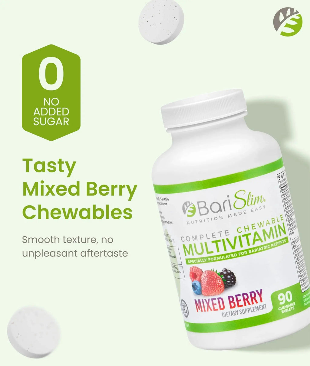BariSlim Complete Chewable Bariatric Multivitamin Tablets - 45 mg Iron - Bariatric Vitamin & Supplement for Post Bariatric Surgery Including Gastric Bypass BariSlim Au supplements