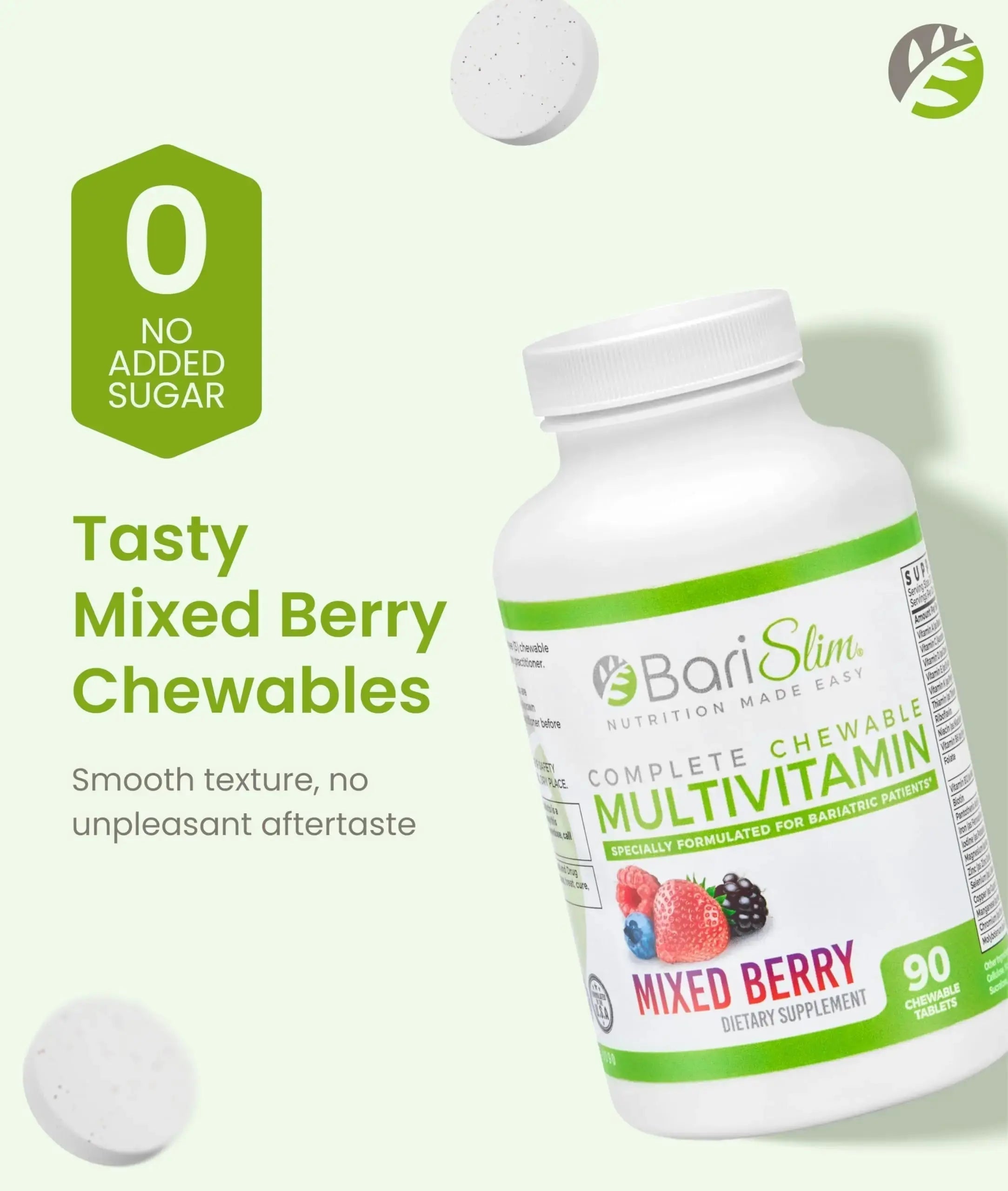 BariSlim Complete Chewable Bariatric Multivitamin Tablets - 45 mg Iron - Bariatric Vitamin & Supplement for Post Bariatric Surgery Including Gastric Bypass BariSlim Au supplements