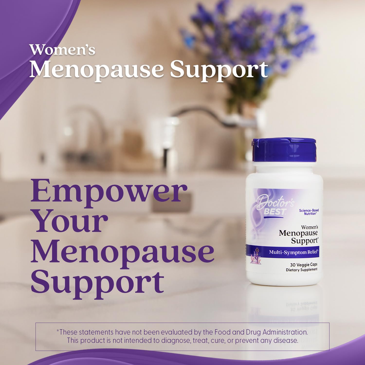 Doctors Best Womens Menopause Support (Soy Isoflavone, Black Cohosh, Chaste Tree), Multi-Symptom Relief, Non-GMO, Gluten Free, Vegan 30 Veggie Caps Doctor's BEST Au supplements