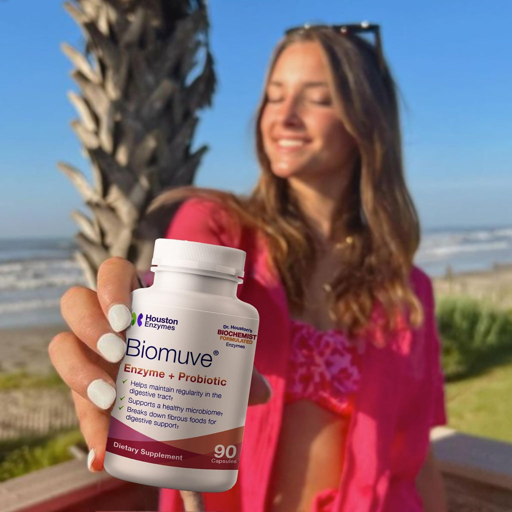 Houston Enzymes Biomuve – 120 Capsules | Professionally Formulated to Maintain Regularity & Healthy Bowel Movements | Unique Combination of Enzymes