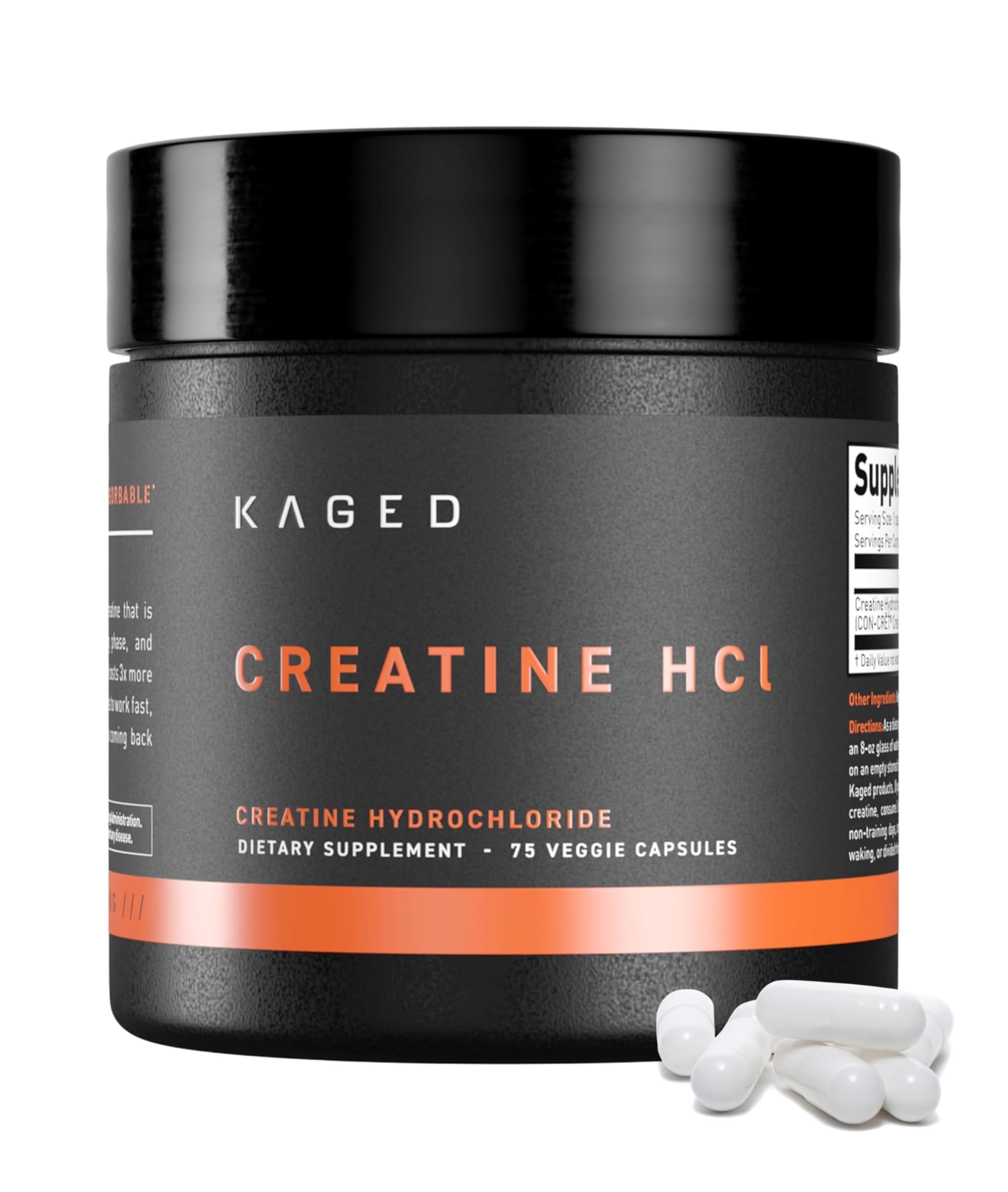 Kaged Creatine HCl Capsules | 7X Concentrated vs Mono | Muscle Building & Recovery | High Absorption | No Bloating | Creatine for Men & Women