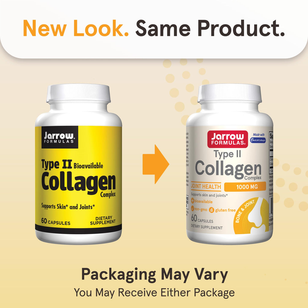 Jarrow Formulas® Type II Collagen Complex 1000 mg Supplements, Supports Skin and Joint Health, 60 Capsules, 30 Day Supply