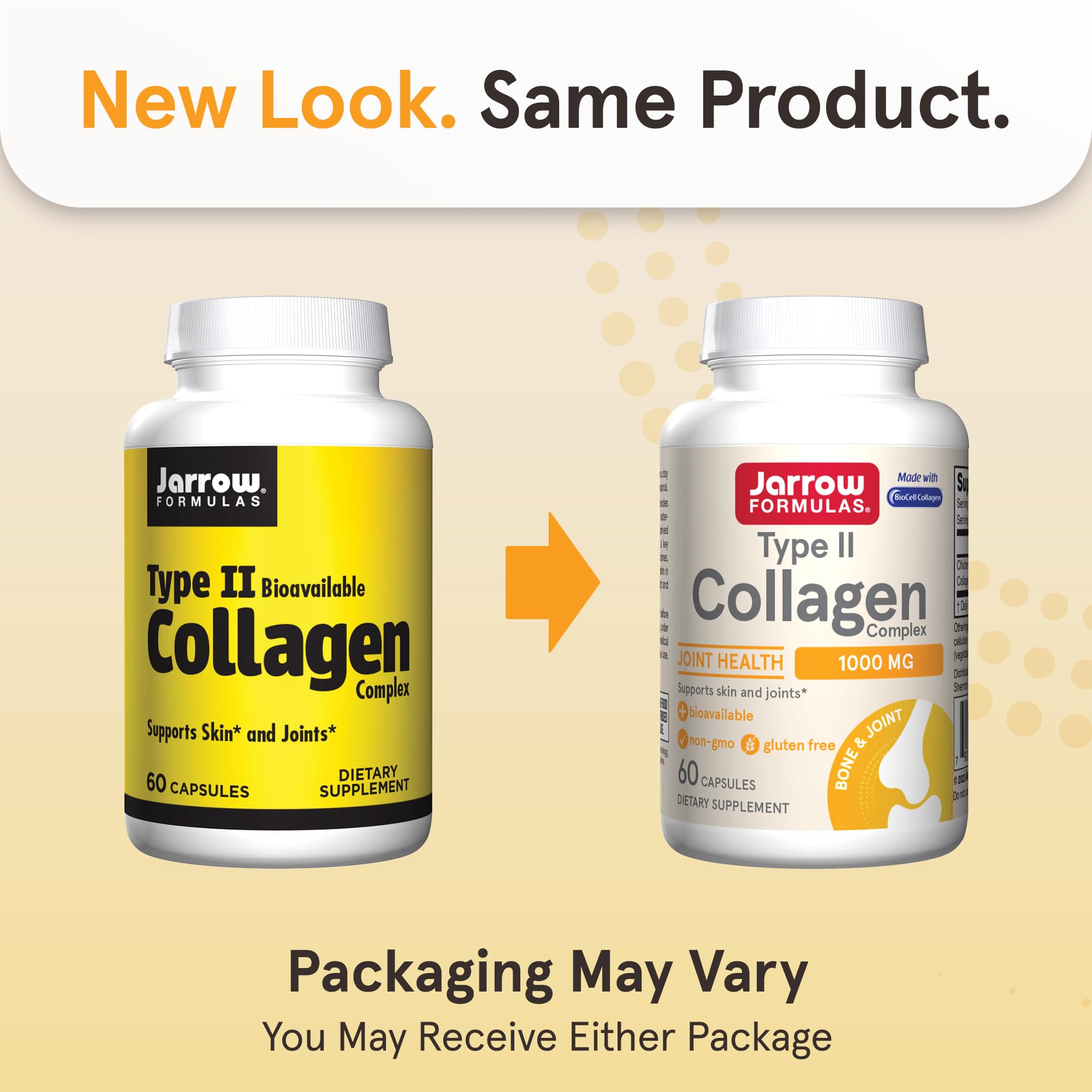 Jarrow Formulas® Type II Collagen Complex 1000 mg Supplements, Supports Skin and Joint Health, 60 Capsules, 30 Day Supply