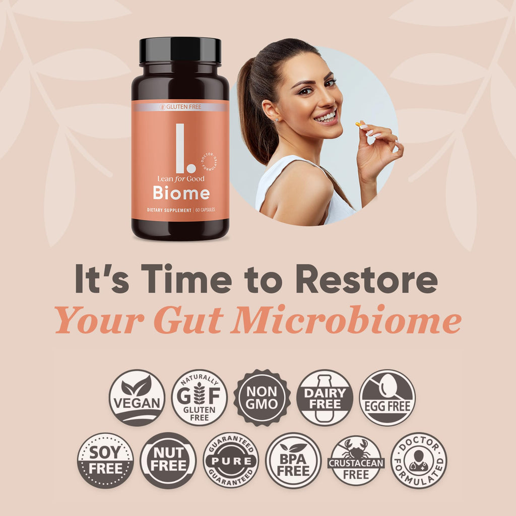 LEANFORGOOD Biome, 9-Strain Probiotic Formula, Supports a Balanced Gut Microbiome, Powerful Gut Probiotics