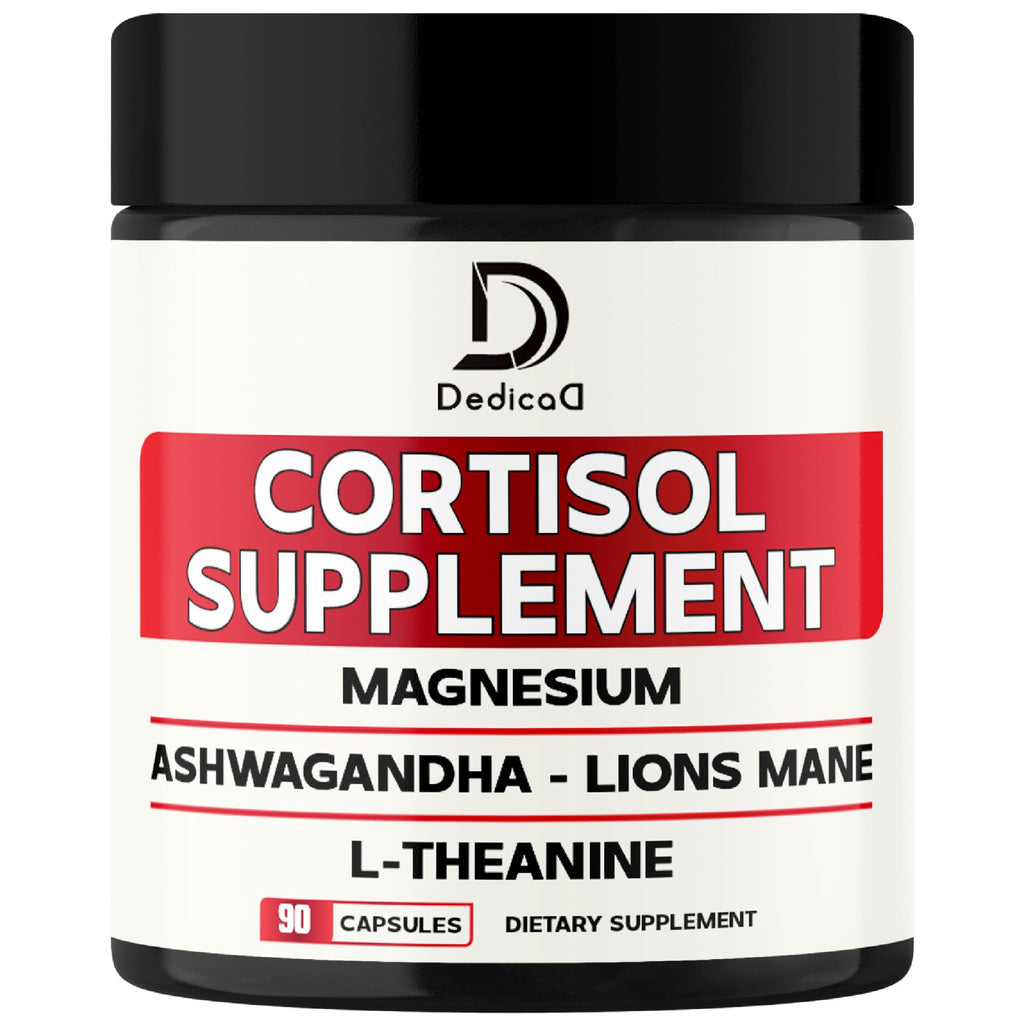 DEDICAD 9in1 Cortisol Supplement - Ashwagandha and Magnesium Glycinate and Chelate - Brain Health & Restful Night & Mood Balance - 90 Capsules Supply 45 Days DEDICAD Au supplements
