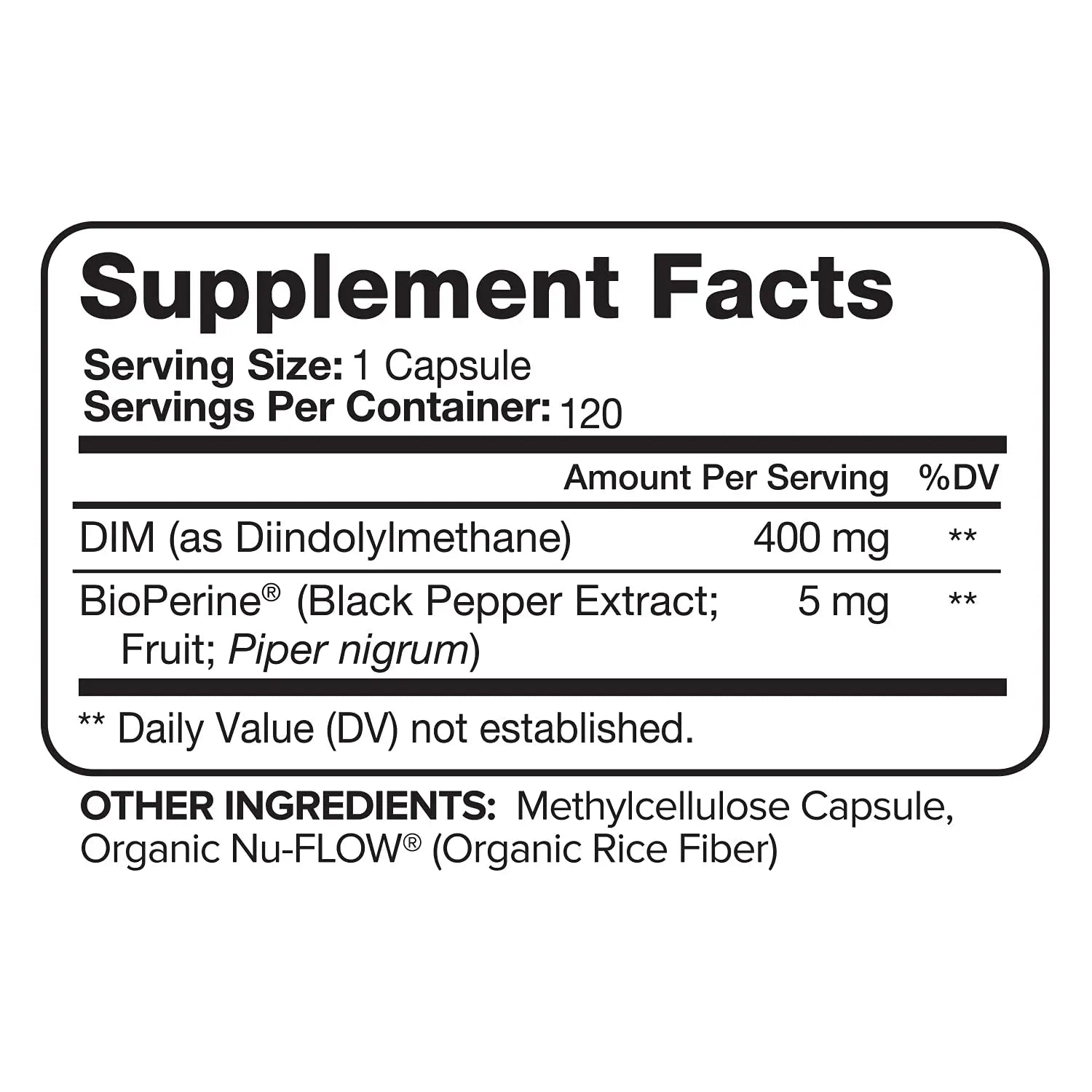 Nutrivein DIM Supplement 400mg Diindolylmethane Plus Bioperine - Maintain Hormone Nutrivein Au supplements