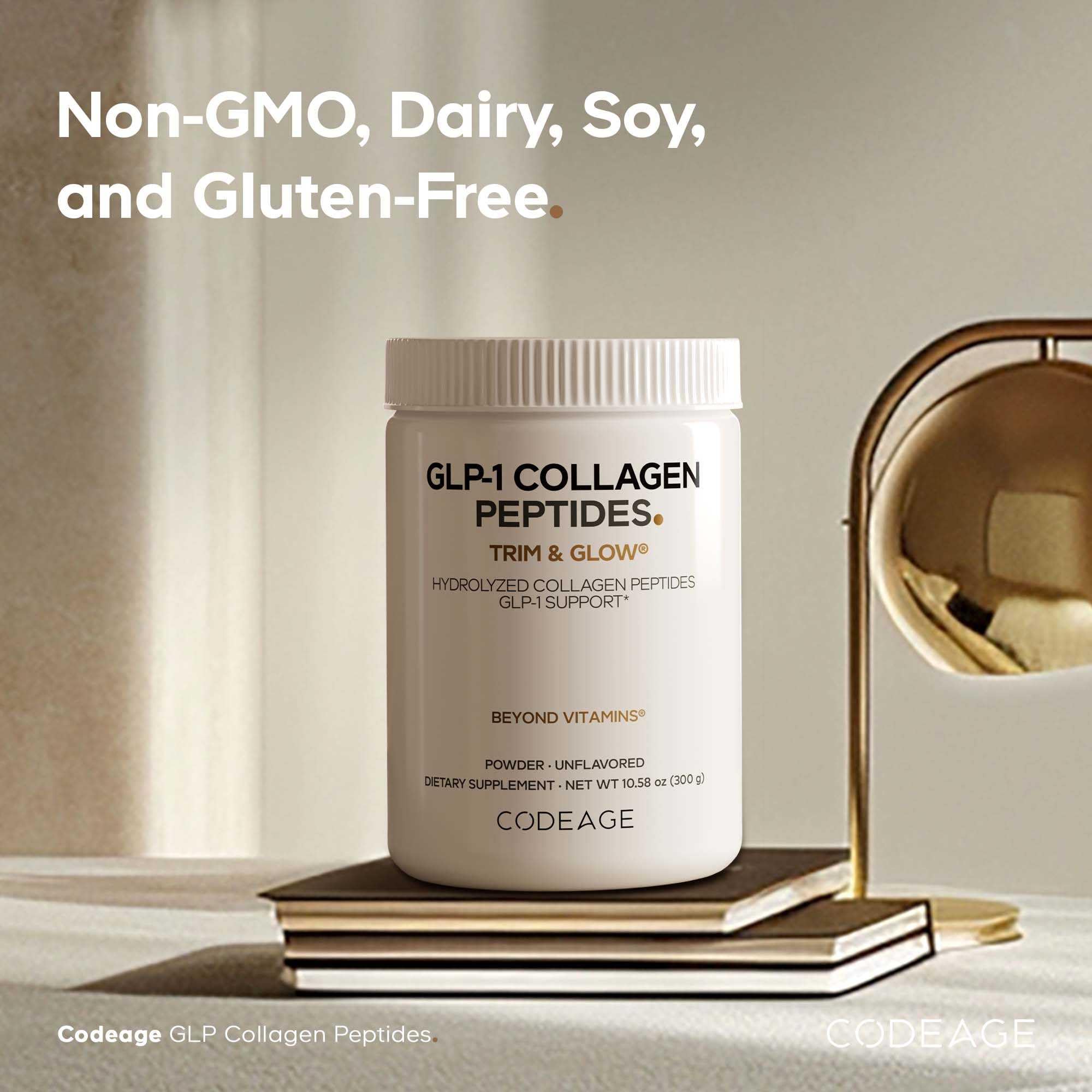 Codeage GLP-1 Collagen Powder Supplement - Nextida GC Collagen Peptides - GLP 1 Support - Hydrolyzed, Grass-Fed, Type I & III, Unflavored - Non-GMO, Gluten-Free, Dairy-Free - 10.58 Oz Codeage Au supplements