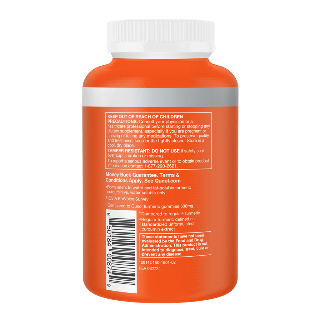 Qunol Turmeric Curcumin Supplement, 1000mg with Ultra High Absorption, for Joint Support, Extra Strength Capsules, 150 Count