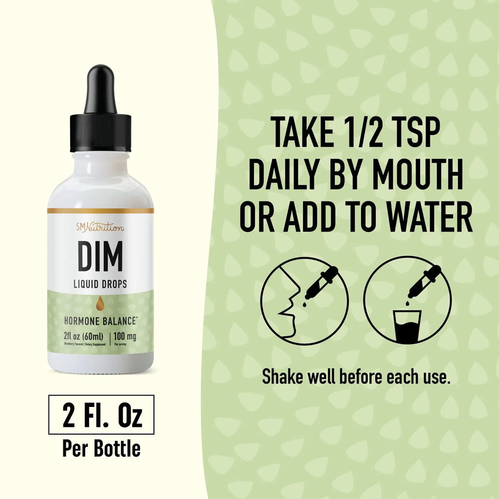 DIM Supplement Liquid Drops 100mg for Estrogen Balance for Women & Men | Hormone Balance SMNutrition Au supplements