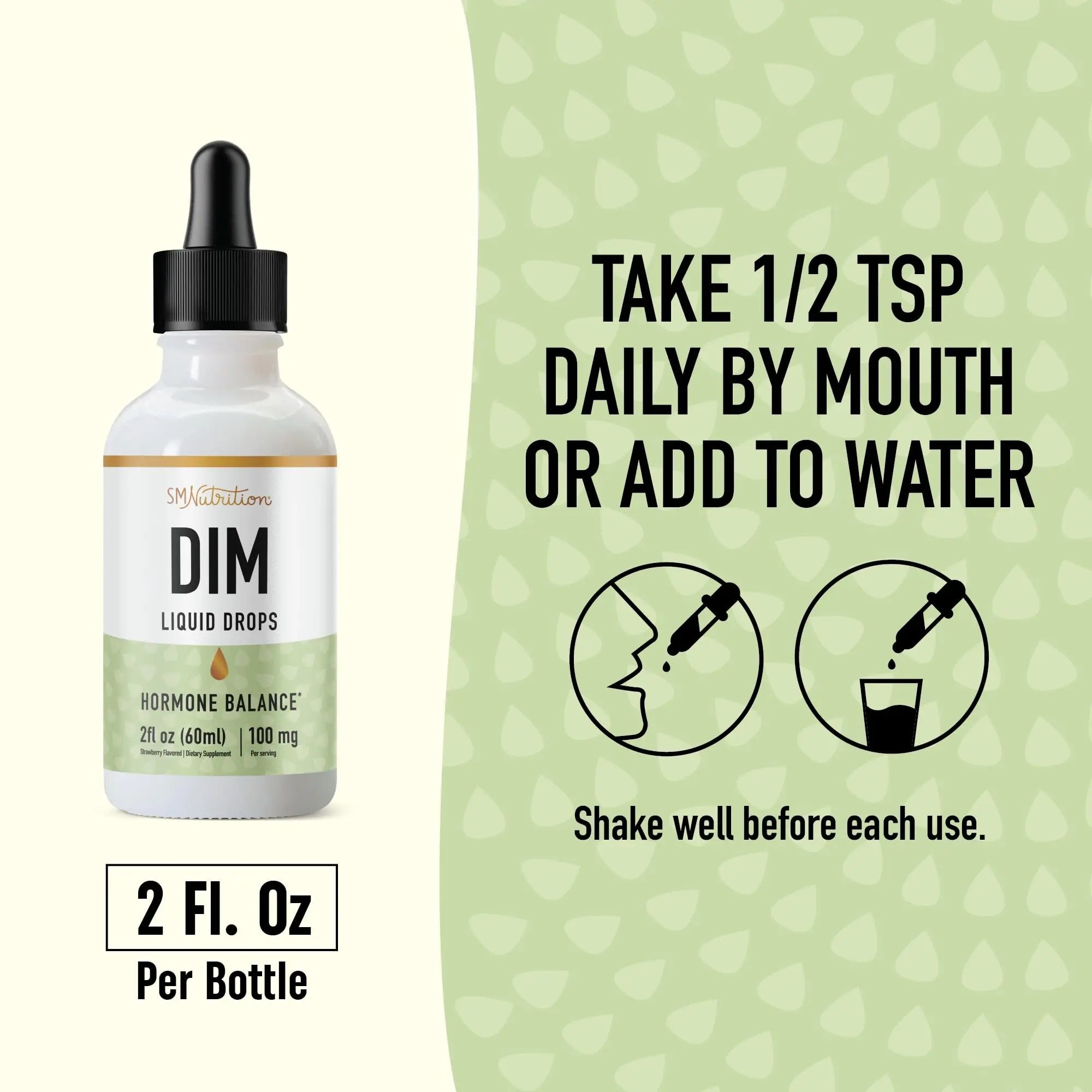 DIM Supplement Liquid Drops 100mg for Estrogen Balance for Women & Men | Hormone Balance SMNutrition Au supplements