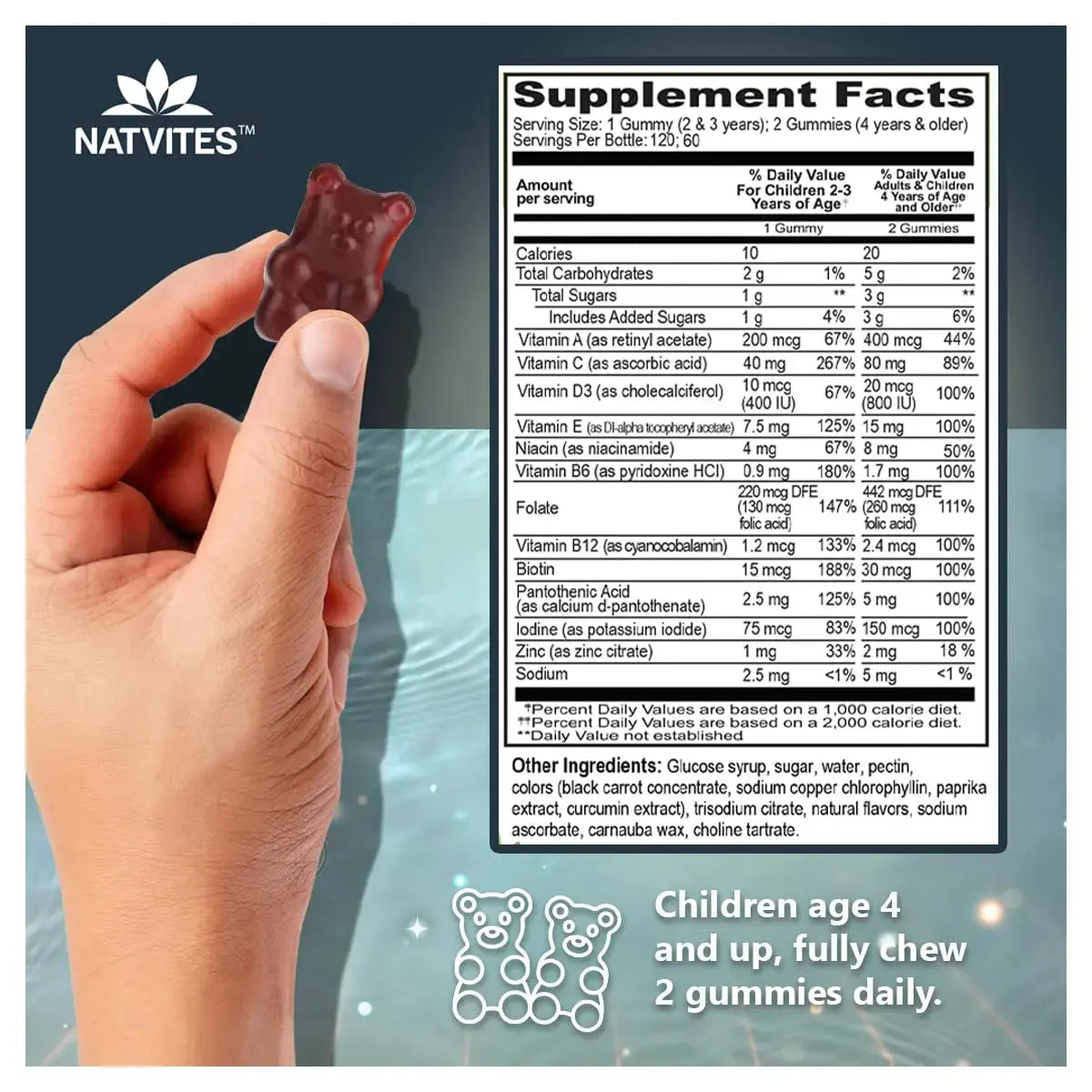 Natvites Complete Kids Multivitamin Gummies – 120 Count of Essential Daily Vitamins & Minerals for Immune Support, Focus, & Growth Natvites Au supplements