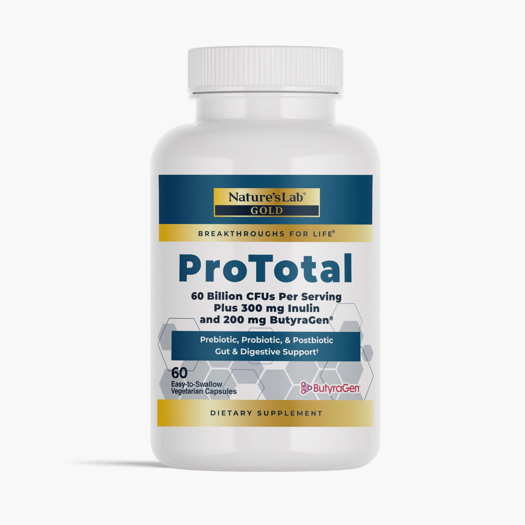 Nature's Lab Gold ProTotal - 60 Billion CFU Probiotic, Prebiotic, Postbiotic, Synbiotic - with Butyragen (Direct Butyrate Generator) 60 Ct Nature's Lab Au supplements