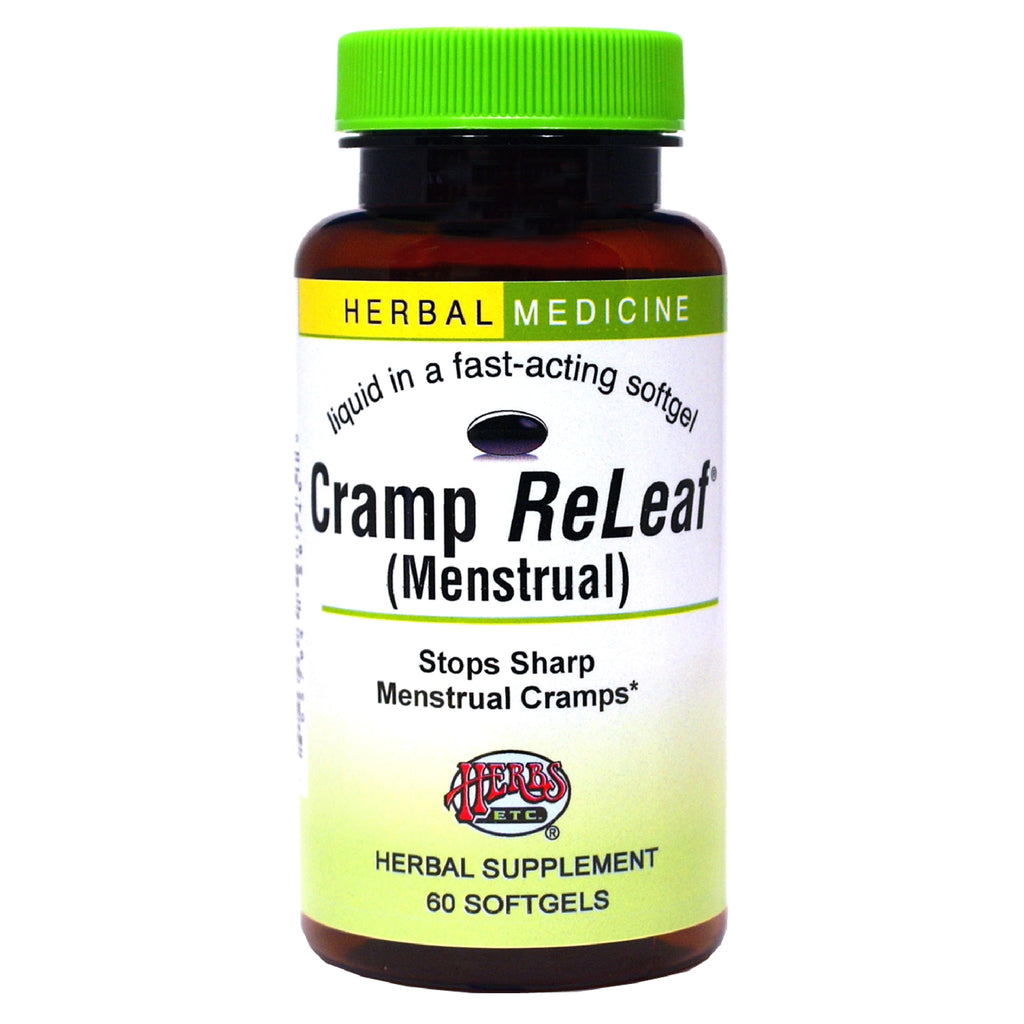 Herbs Etc. Cramp ReLeaf (Menstrual) - Abdominal Muscle Support - Herbal Supplement to Aid Menstrual Health - Period Cramp Support with Black Haw, Cramp Bark and Bethroot - 60 Softgels (60 Servings) Herbs Etc. Au supplements