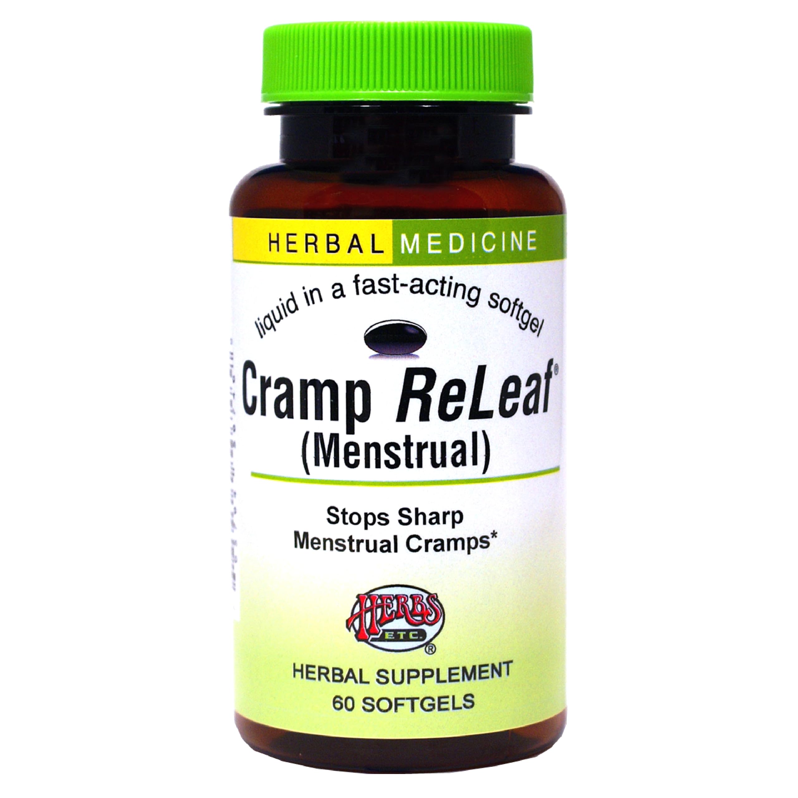 Herbs Etc. Cramp ReLeaf (Menstrual) - Abdominal Muscle Support - Herbal Supplement to Aid Menstrual Health - Period Cramp Support with Black Haw, Cramp Bark and Bethroot - 60 Softgels (60 Servings) Herbs Etc. Au supplements