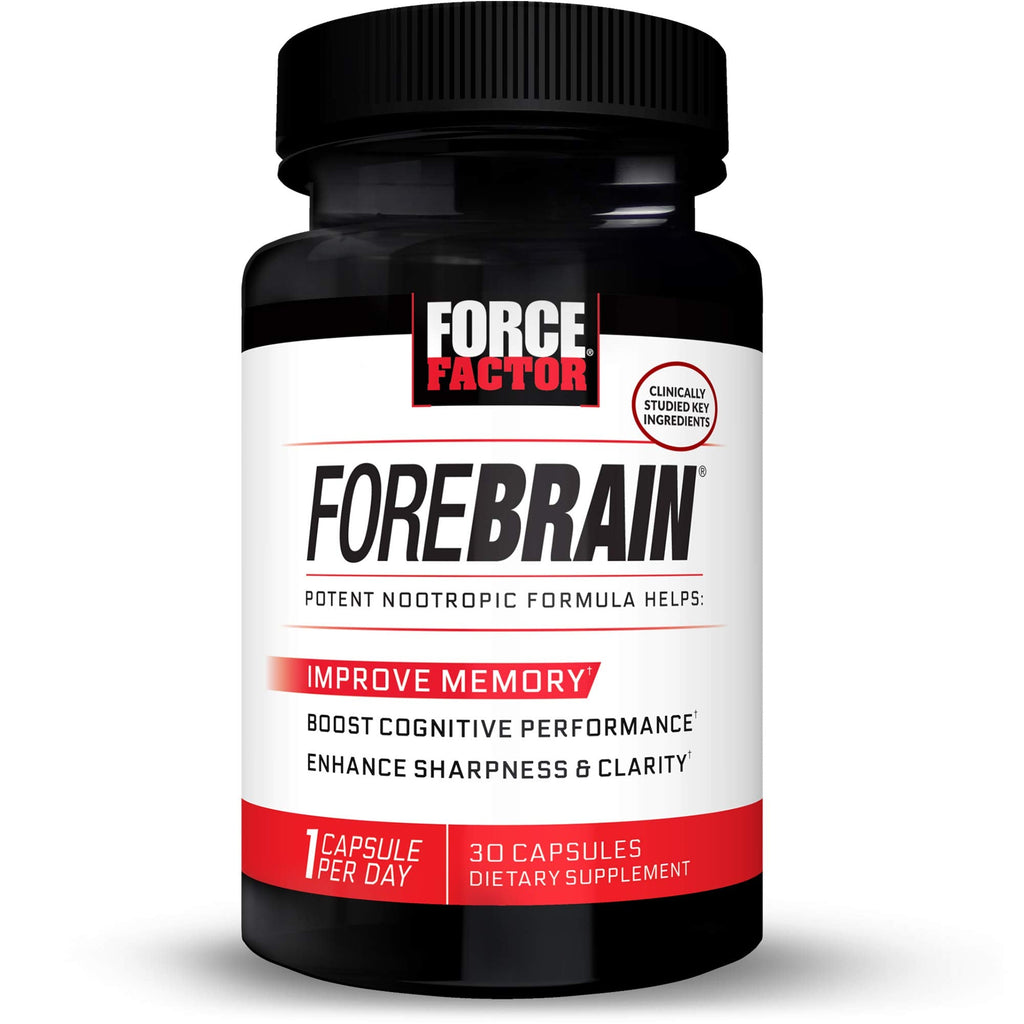 Force Factor Forebrain Nootropic Brain Supplement to Improve Memory, Boost Focus, Increase Mental Energy, and Support Brain Health with Caffeine, Bacopa, and Huperzine A, 30 Capsules Force Factor Au supplements