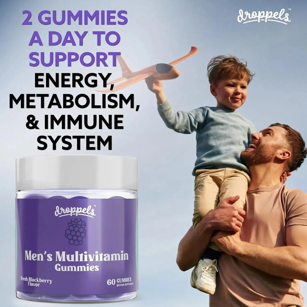Droppels His & Hers Bundle: Men's & Women's Multivitamin Gummies | Vegan, Non-GMO, Pectin-Based | BlackBerry & Peach Tea Flavors Droppels Au supplements