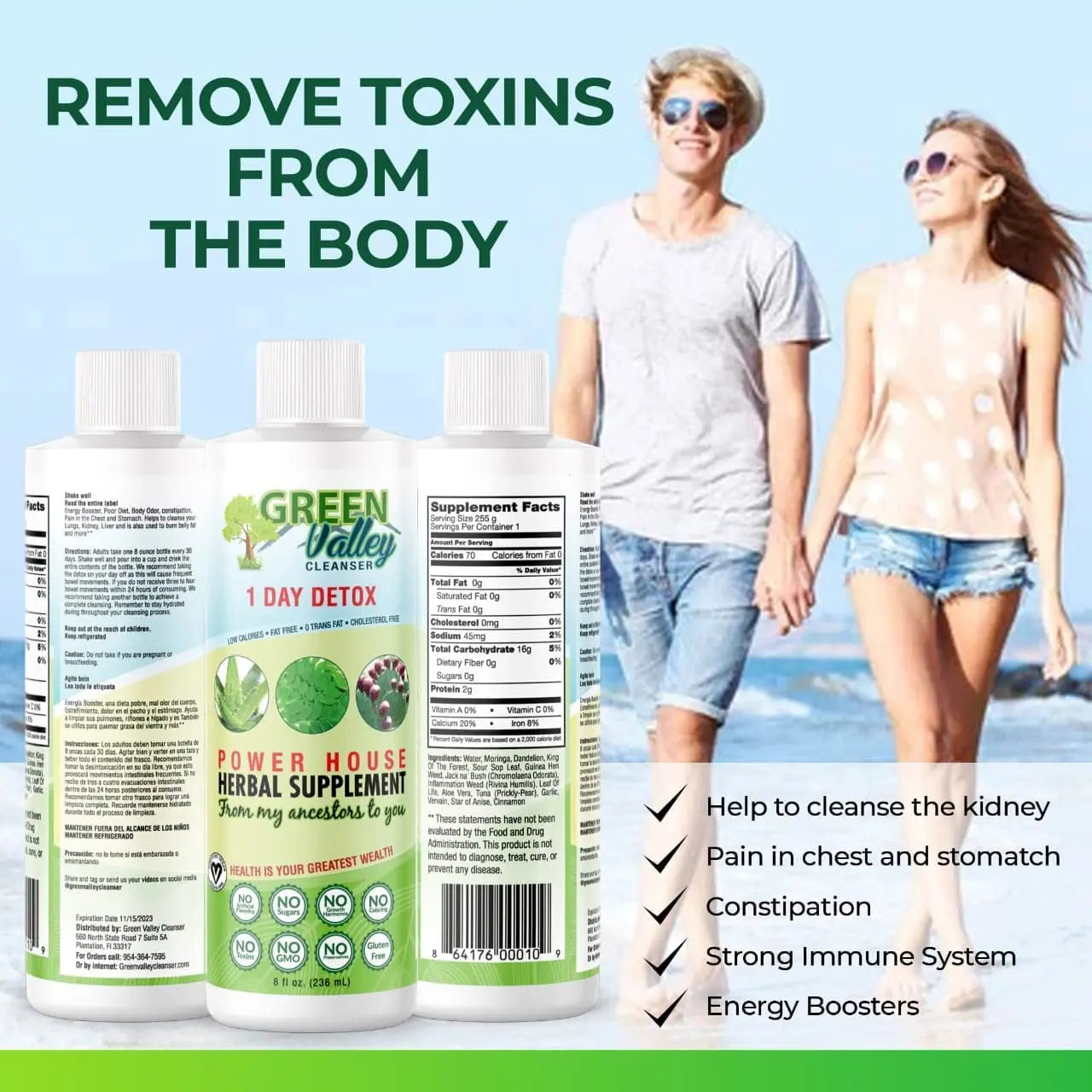 1 Day Colon Liquid Cleanse Formula and Liver Detox - Vegan Friendly, Helps Healthy Digestion Green Valley Cleanser Au supplements