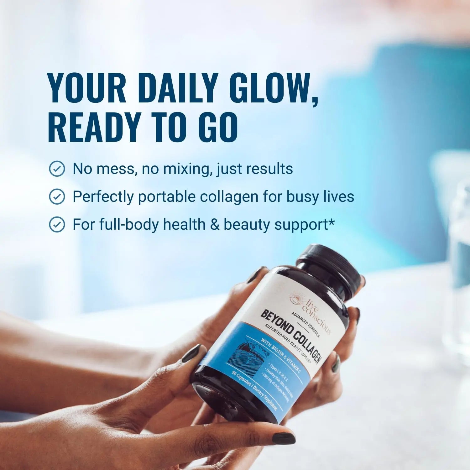 Live Conscious Beyond Collagen Multi Collagen Capsules - Types I, II, III, V & X - Hydrolyzed Blend with Biotin & Vitamin C Live Conscious Au supplements