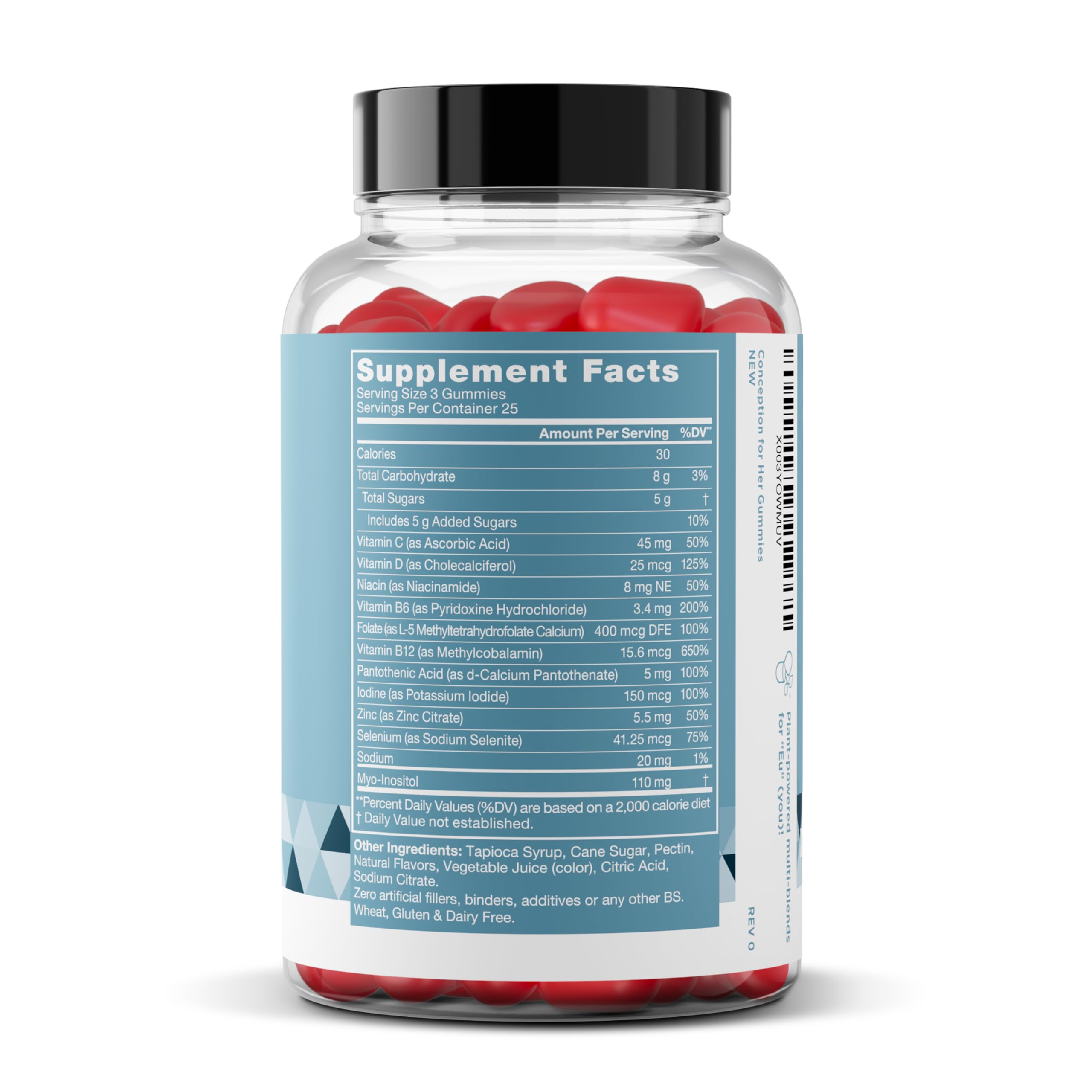 Conception for Her Fertility Gummies - Fertility Supplements for Women with Myo Inositol, Folate & more Essential Nutrients - Delicious Juicy Strawberry Hormone Balance Vitamins, 75 ct Pectin Gummies Eu Natural Au supplements