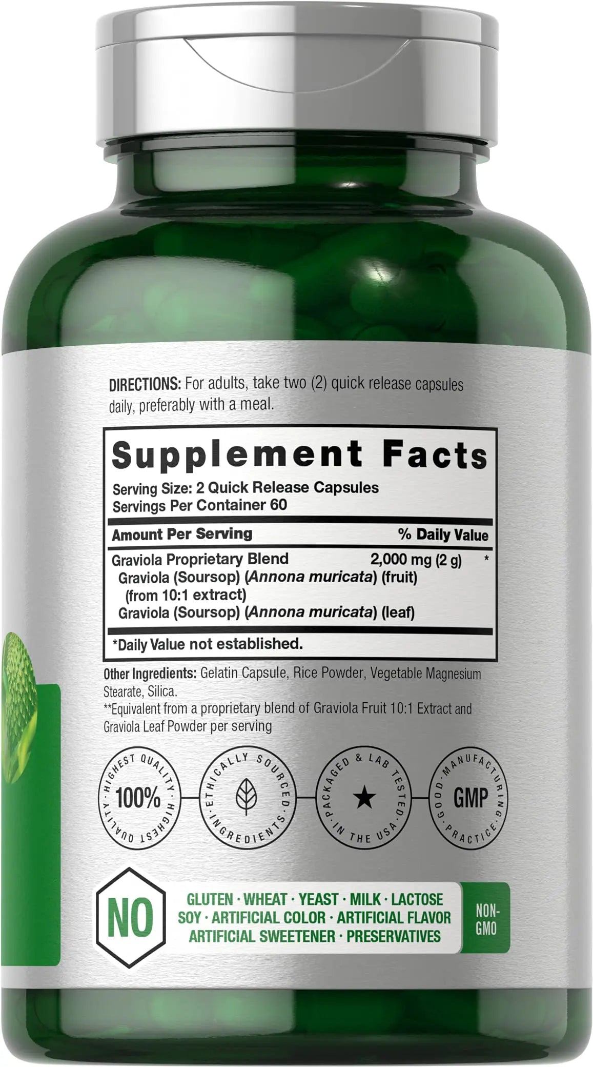 Graviola Extract 2000 mg 120 Capsules With Graviola Proprietary Blend Ingredient Horbäach Au supplements