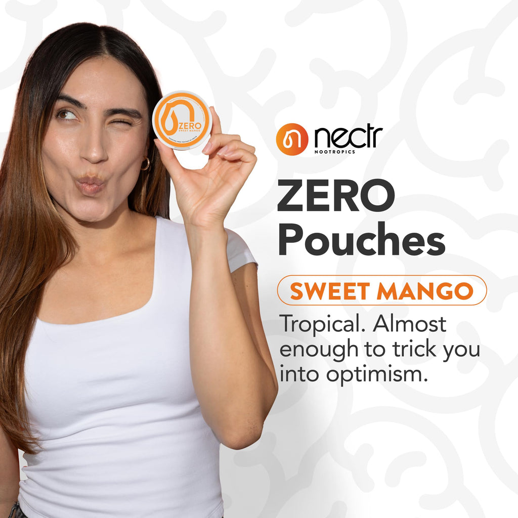 Nectr Energy Zero Pouches - No Caffeine, No Sugar, Zero Calories Mini Pouches for Oral Fixation and Stress Relief - 4 Pucks of 20 - Sweet Mango Flavor Nectr Au supplements