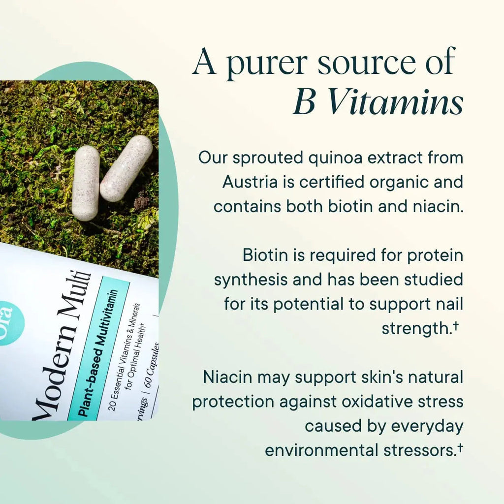 Ora Organic Plant Based Multivitamin for Women and Men, Bluelight Protection - Brain, Eye, Energy, Immune, Skin, Hair, Heart Ora Organic Au supplements