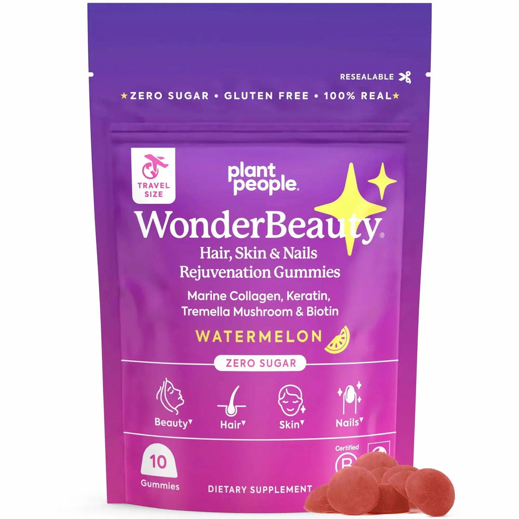 Plant People WonderBeauty Hair, Skin & Nails Rejuvenation Gummies with Tremella Mushroom, Marine Collagen Peptides, Keratin, & Biotin Plant People Au supplements