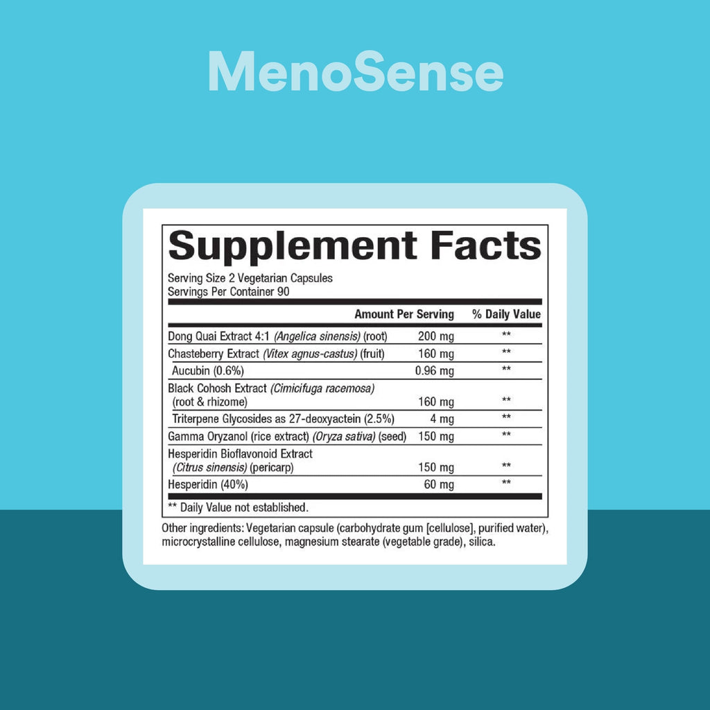 Natural Factors WomenSense MenoSense - Dietary Supplement with Black Cohosh, Chasteberry & Dong Quai - Menopause & Perimenopause Support Supplement - 180 Vegetarian Capsules (90 Servings) Natural Factors Au supplements