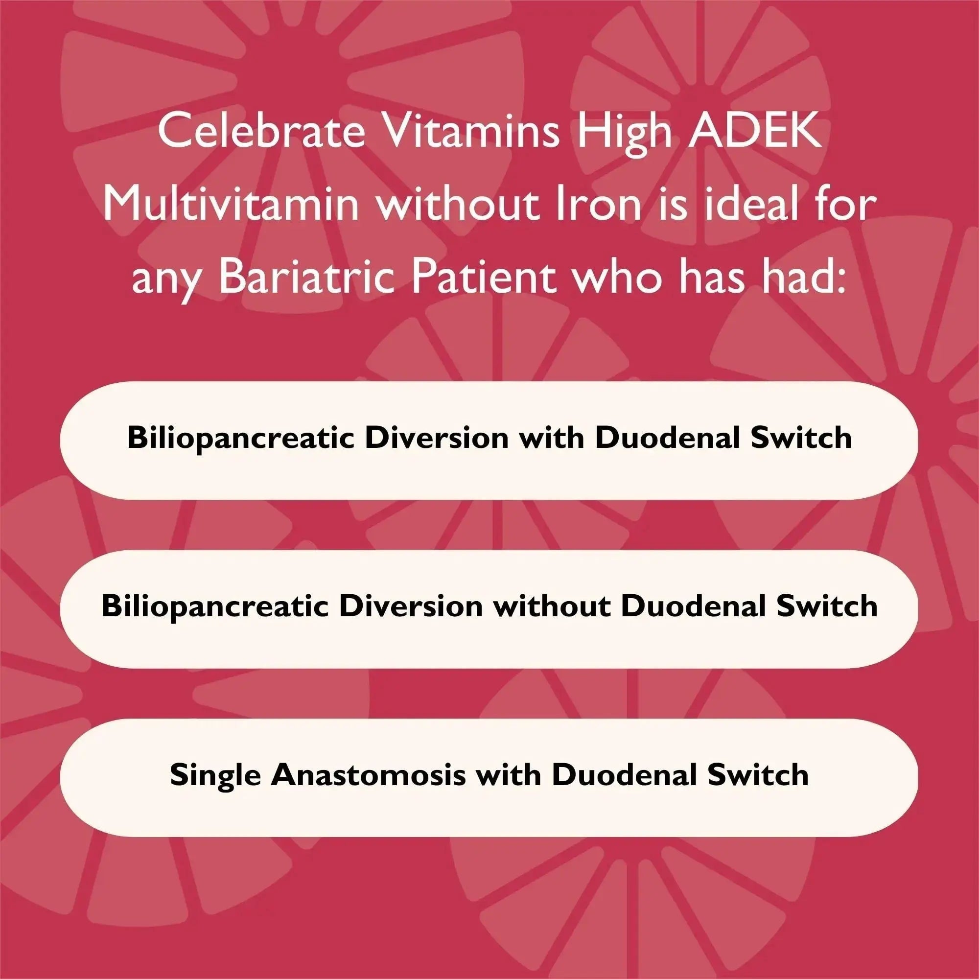 Celebrate Vitamins Multi ADEK Chewables, Iron Free - Daily Bariatric Multivitamin, High Level of Vitamins A, D, E, K & B12 Celebrate Bariatric Supplements Au supplements