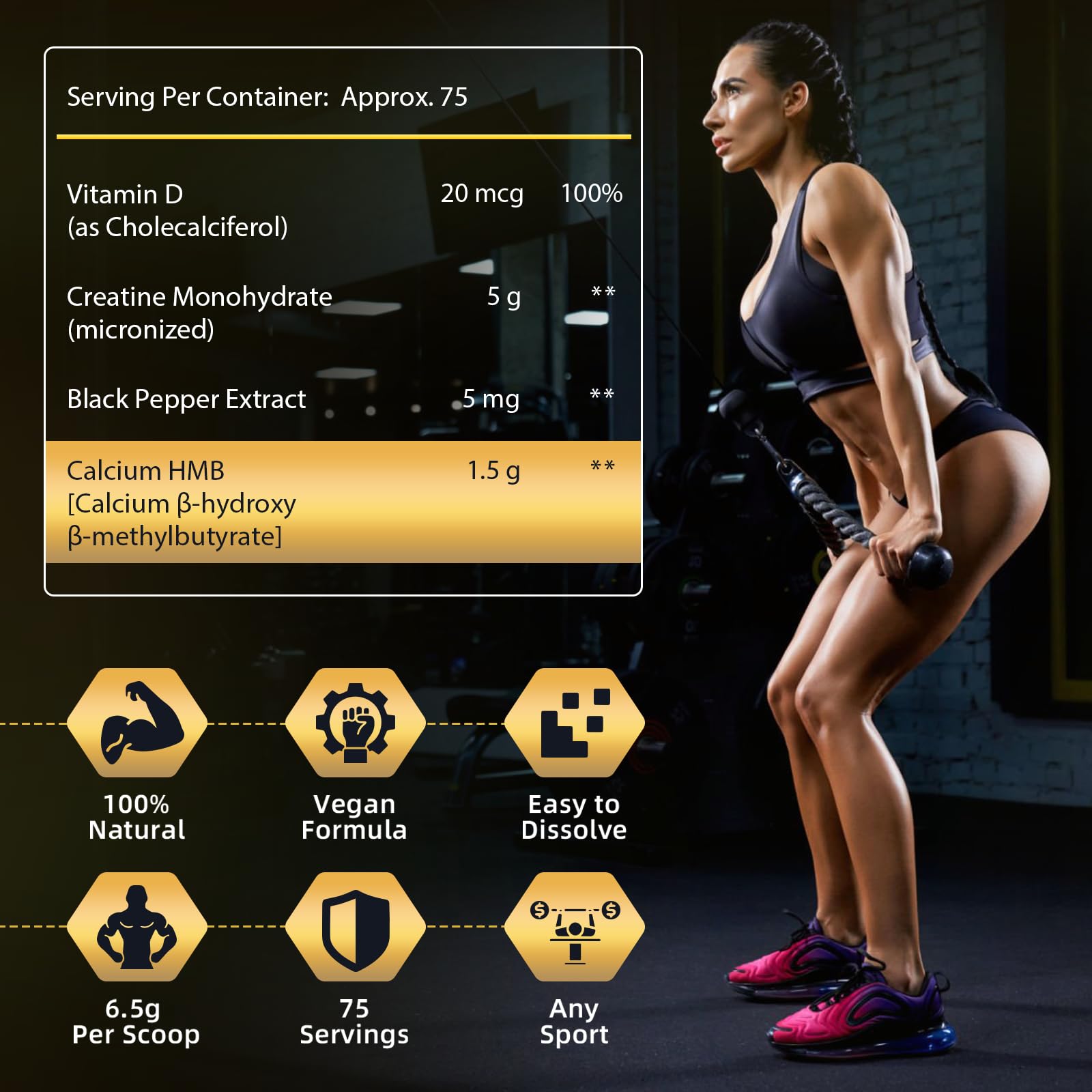 Micronized Creatine Monohydrate for Women and Men, Creatine Powder for Men-Women for Improve Performance and Strength, Support Muscle Growth and Workout Recovery, 6.5g per Servings, 75 Servings NATURE TARGET Au supplements